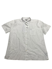 Barbour Mens Regular fit LINEN Short Sleeve Button-Up Shirt XXL White Solid