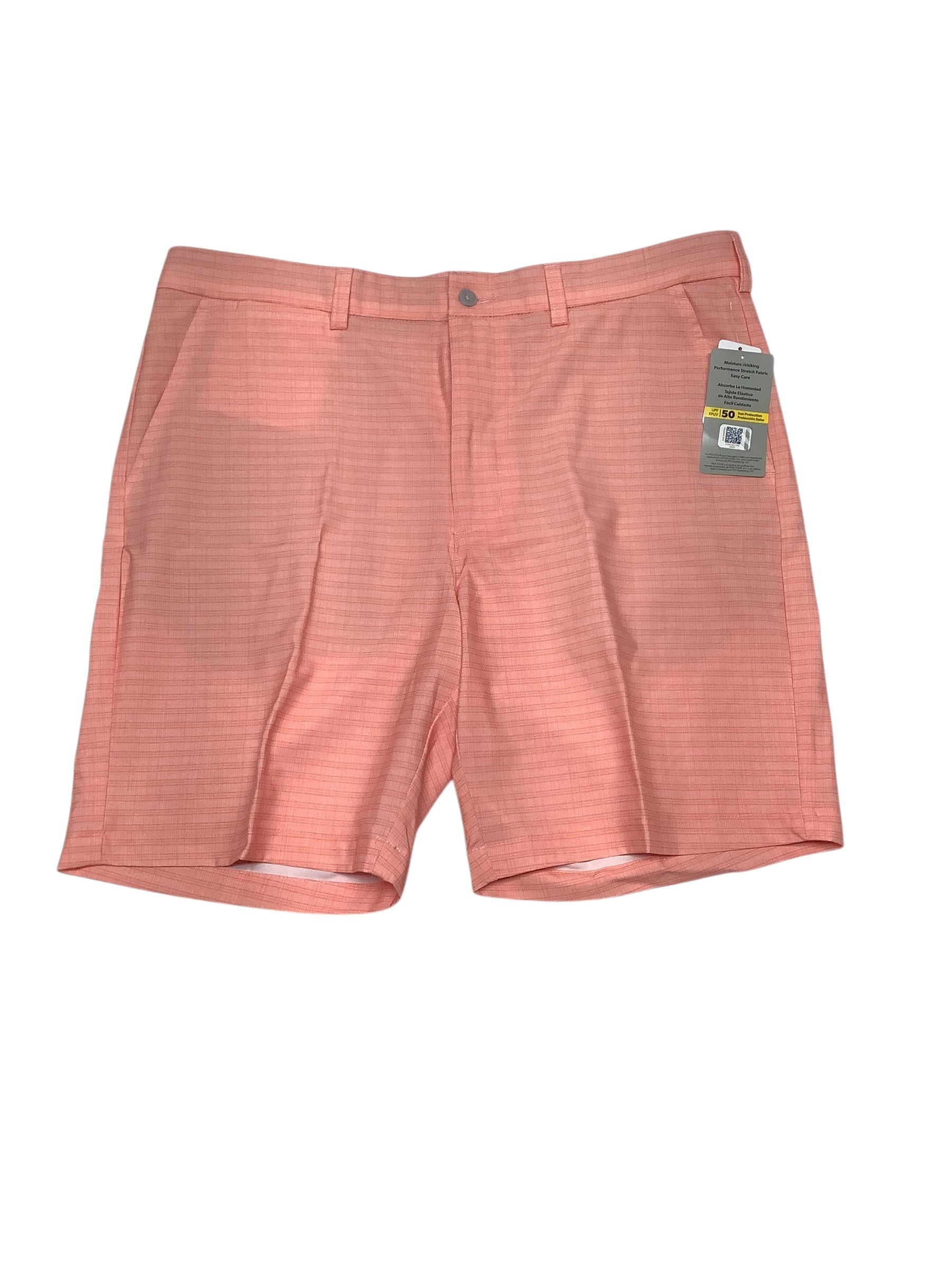 PGA TOUR Mens Regular fit Golf Shorts 38 Pink Plaid