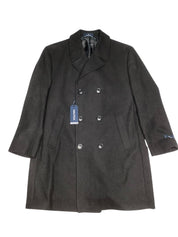 Nautica Mens Classic fit Overcoat Coat 40 R Black Solid