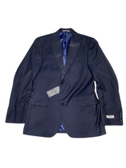 Alfani Mens Slim fit Tuxedo Jacket Blazer 40 L Navy Blue Argyle/Diamond Stretch