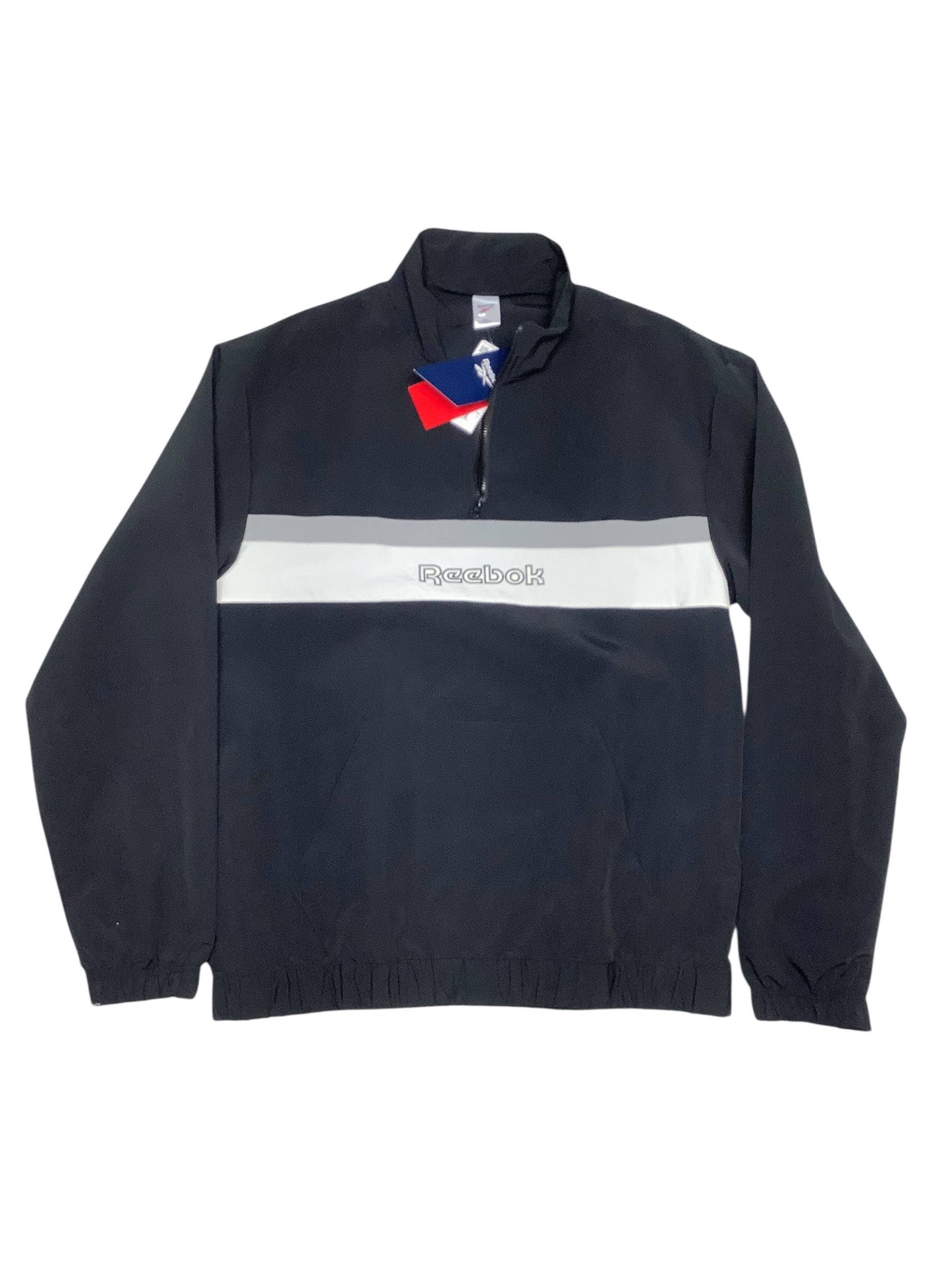 Reebok Mens Quarter zip Coat Small Black Solid