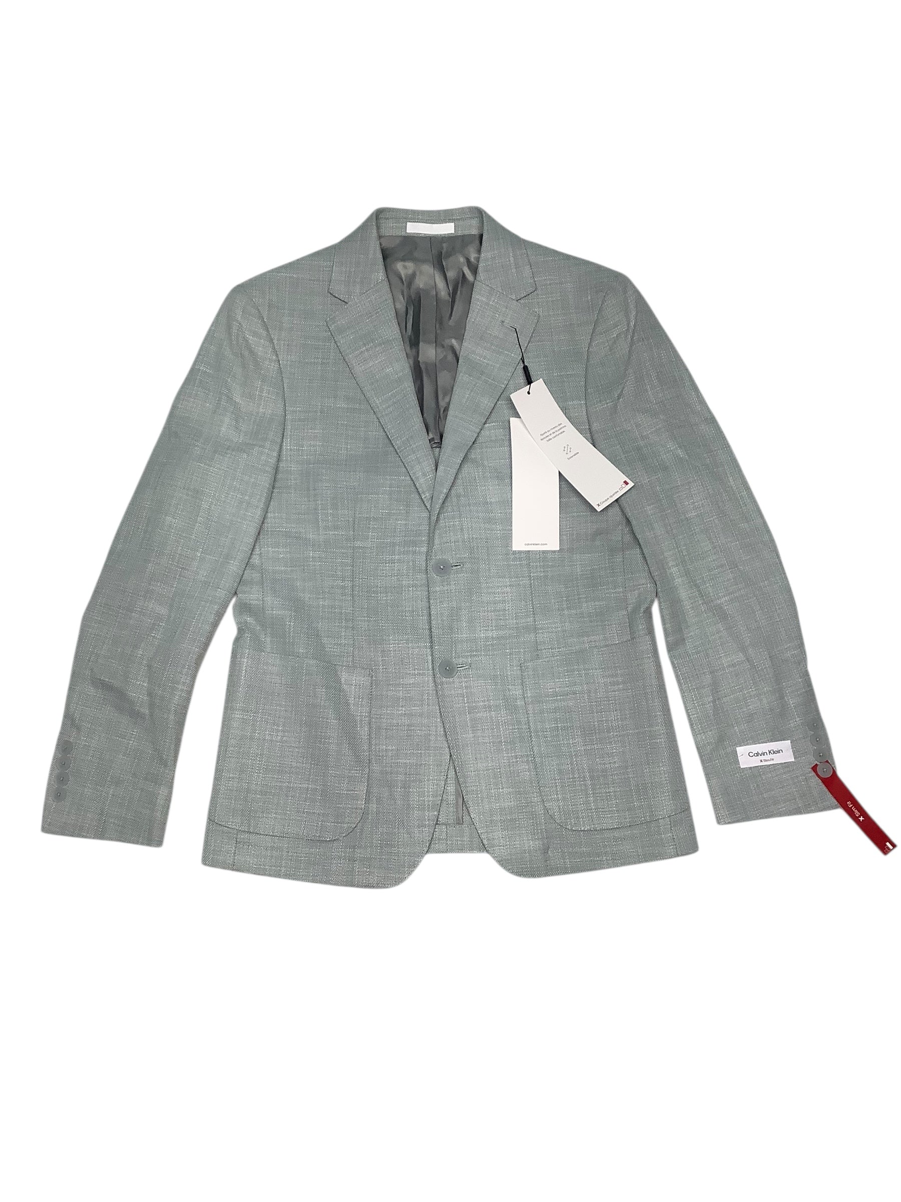 Calvin Klein Mens Slim fit Sport Coat Blazer 44 R Mint Green Solid Stretch