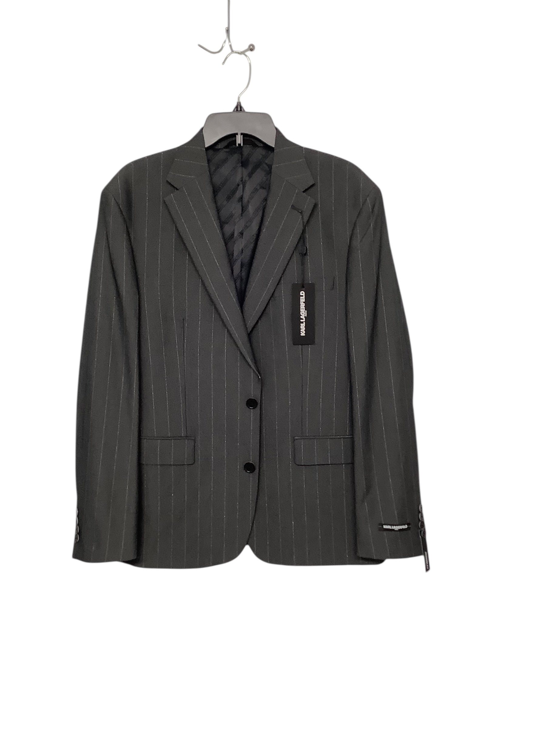 Karl Lagerfeld Mens Modern fit Suit Jacket Blazer 42 R Grey Metallic Striped