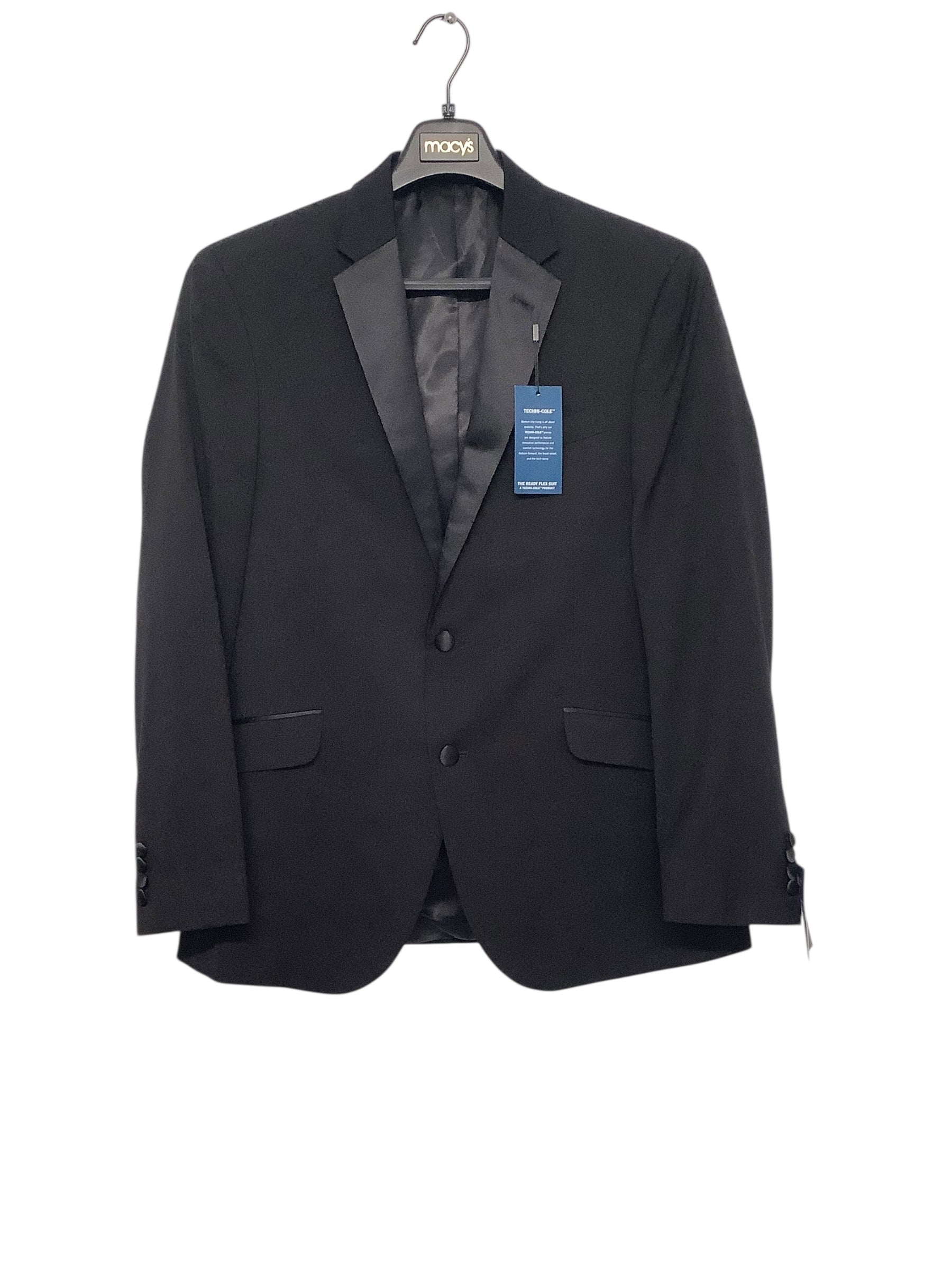 Kenneth Cole Reaction Mens Slim fit Tuxedo Jacket Blazer 42 R Black Stretch