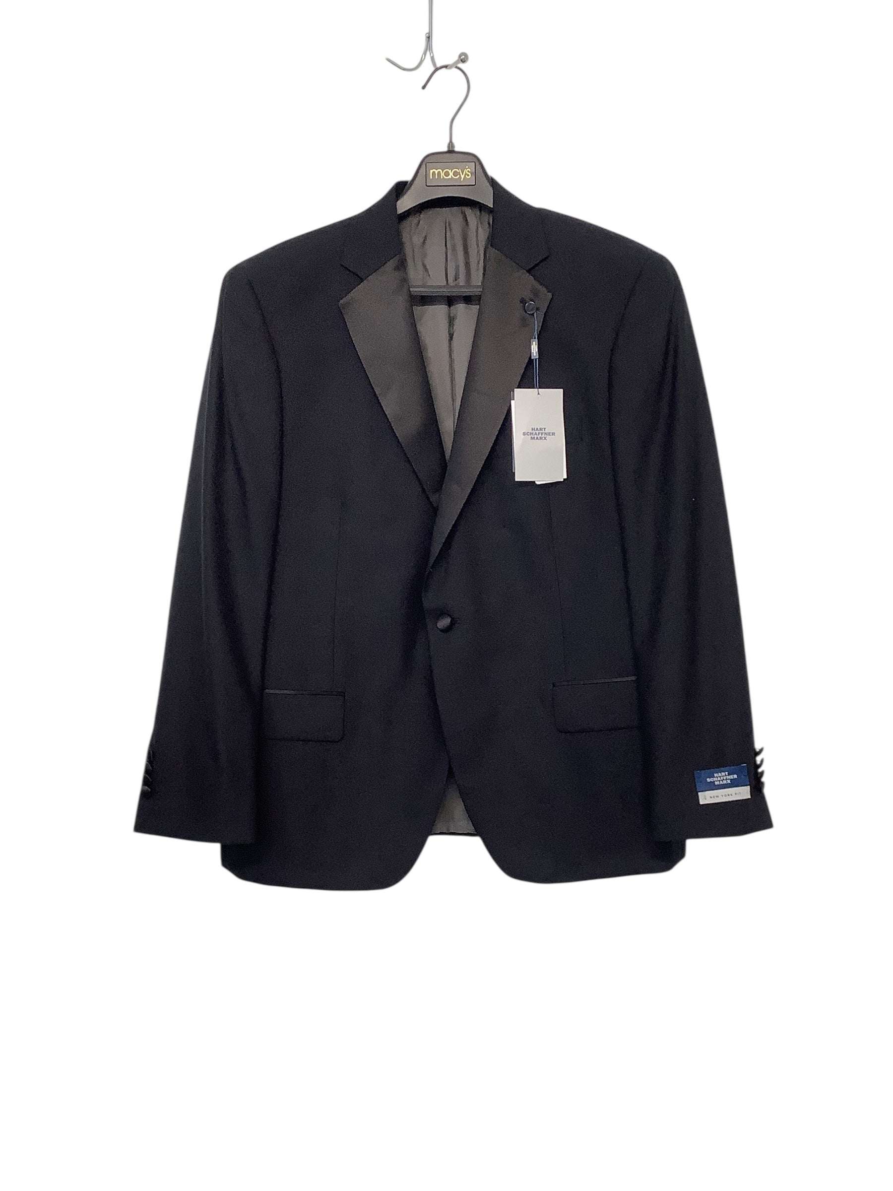 Hart Schaffner Marx Mens Regular fit Tuxedo Jacket Blazer 44 S Black Stretch