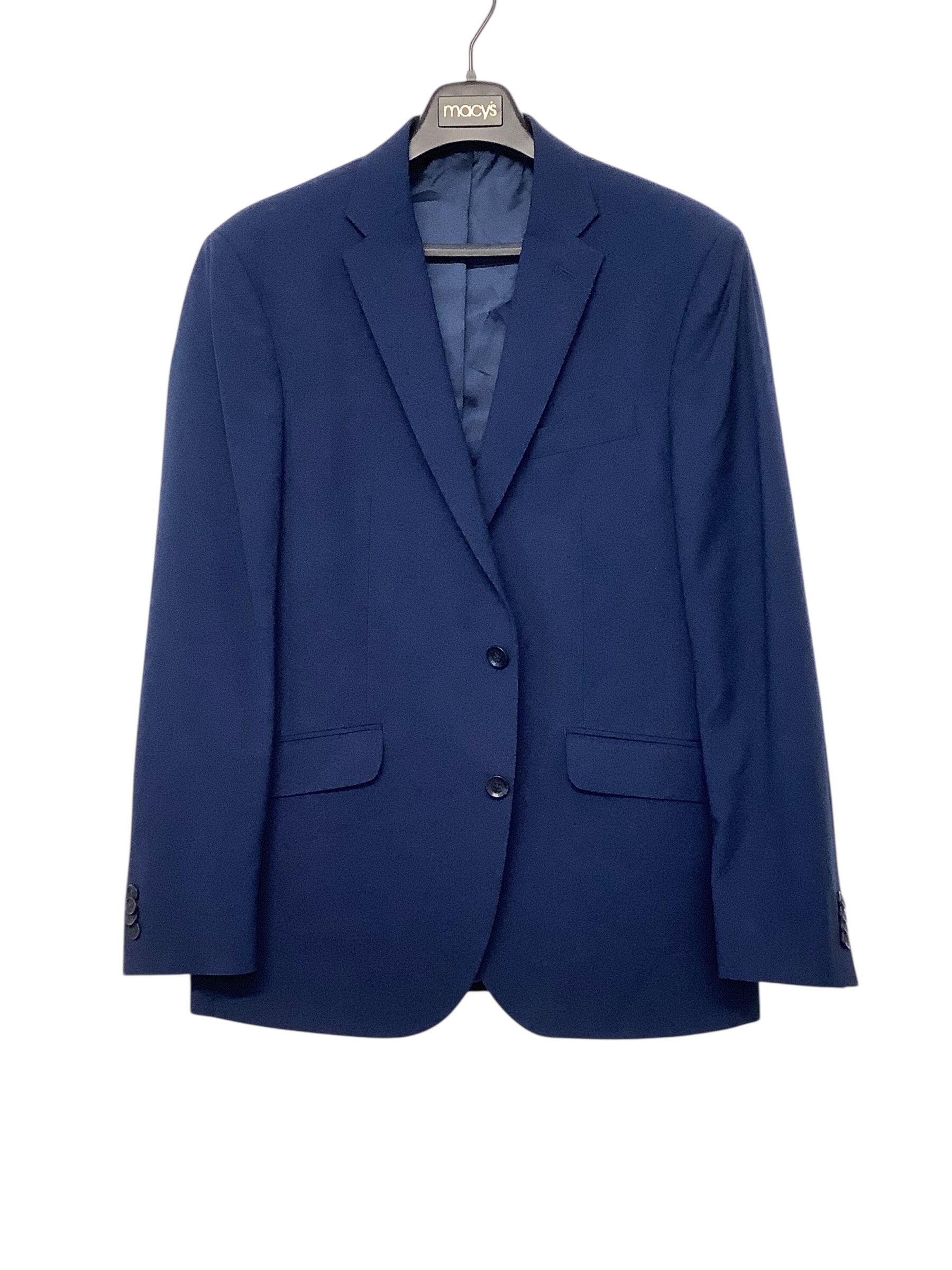 Kenneth Cole Reaction Mens Slim fit Suit Jacket Blazer 42 R Blue Solid Stretch