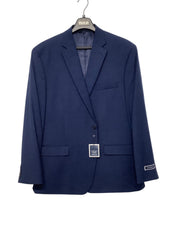 Club Room Mens Regular fit Suit Jacket Blazer 46 R Navy Blue Check Stretch