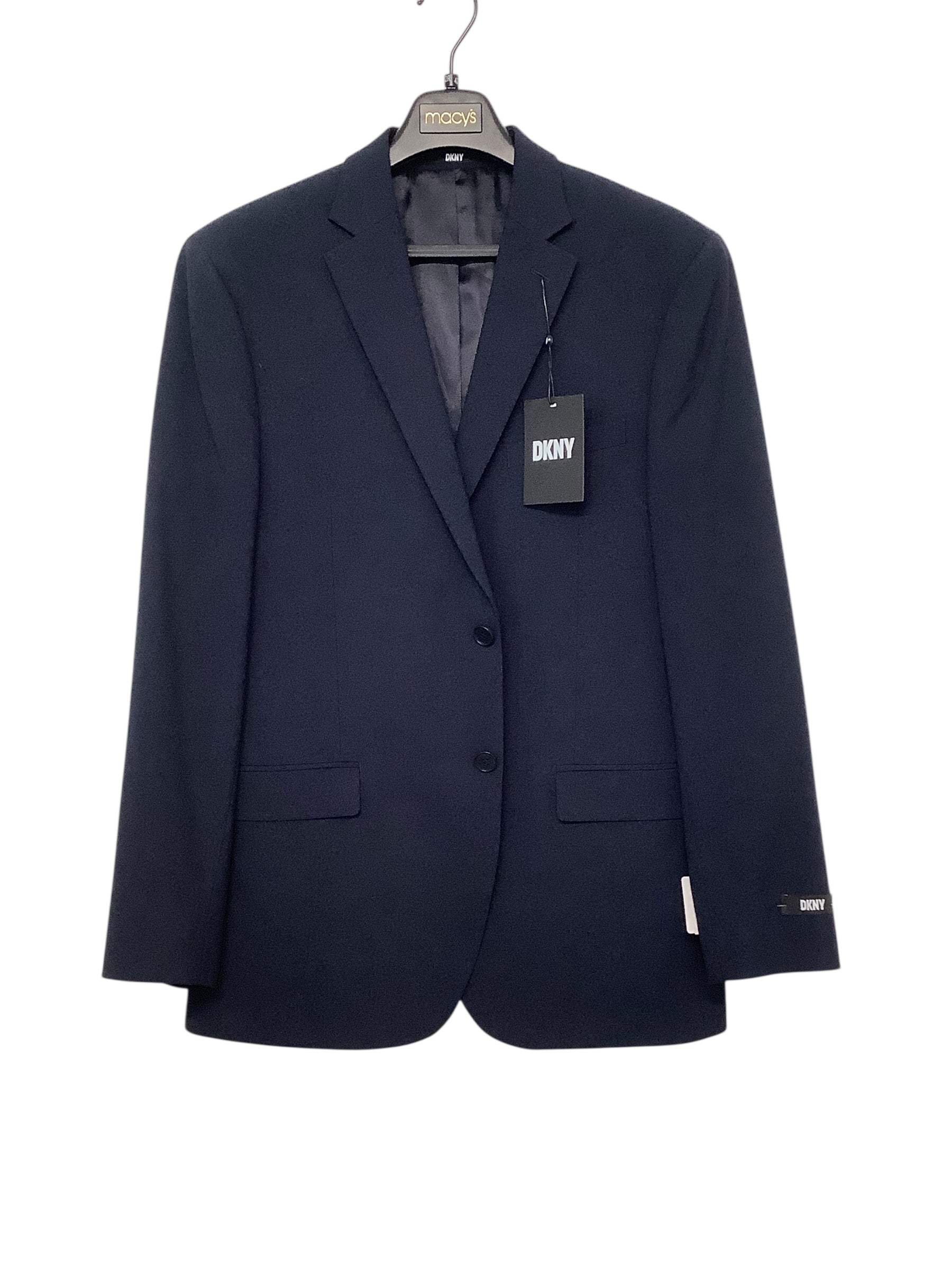DKNY Mens Modern fit Suit Jacket Blazer 42 R Navy Blue Solid Stretch
