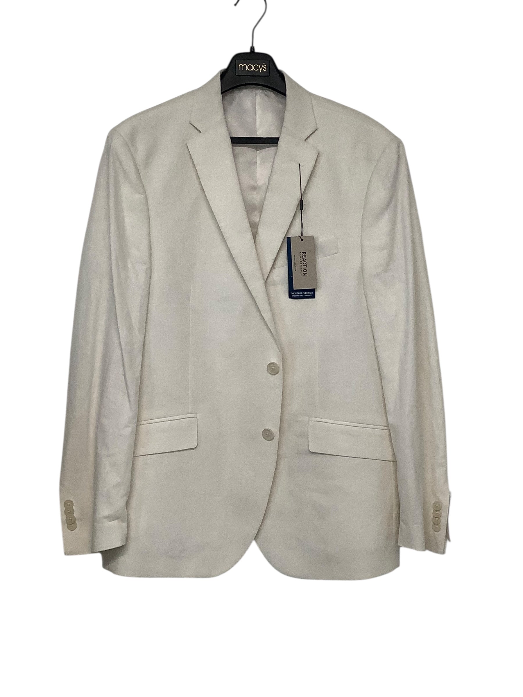 Kenneth Cole Reaction Mens Linen Slim fit Suit Jacket Blazer 44 R White Stretch