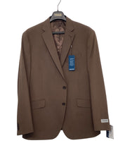 Kenneth Cole Reaction Mens Slim fit Suit Jacket Blazer 46 R Brown Solid Stretch