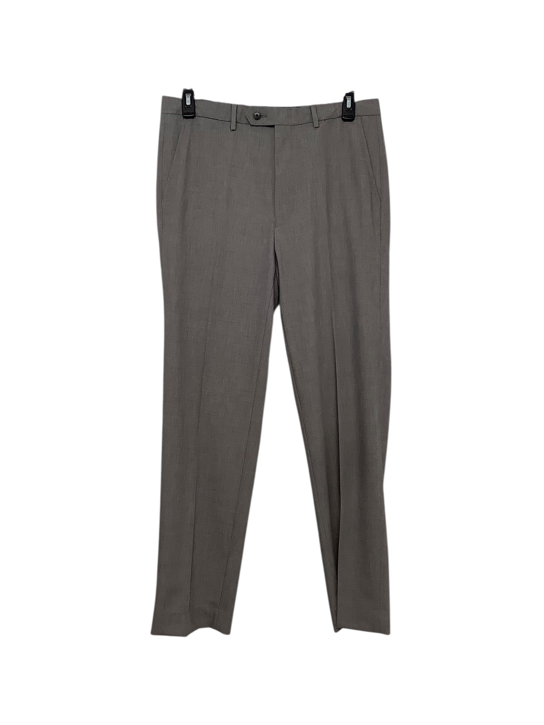 Nautica Mens Modern fit Suit Dress Pants 34 / 34 Grey Solid Stretch