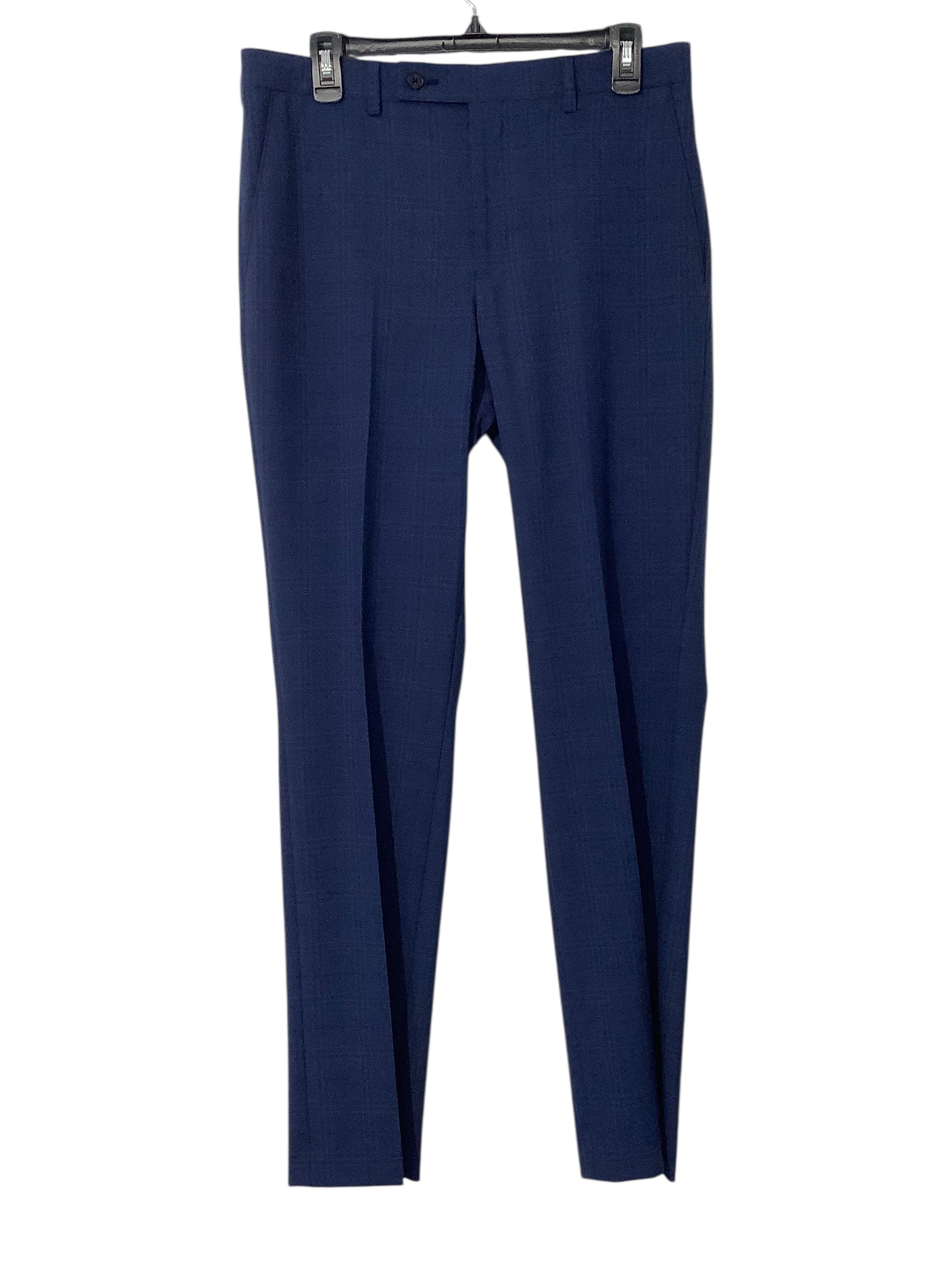 DKNY Mens Modern fit Suit Dress Pants 31 / 32 Blue Plaid Stretch