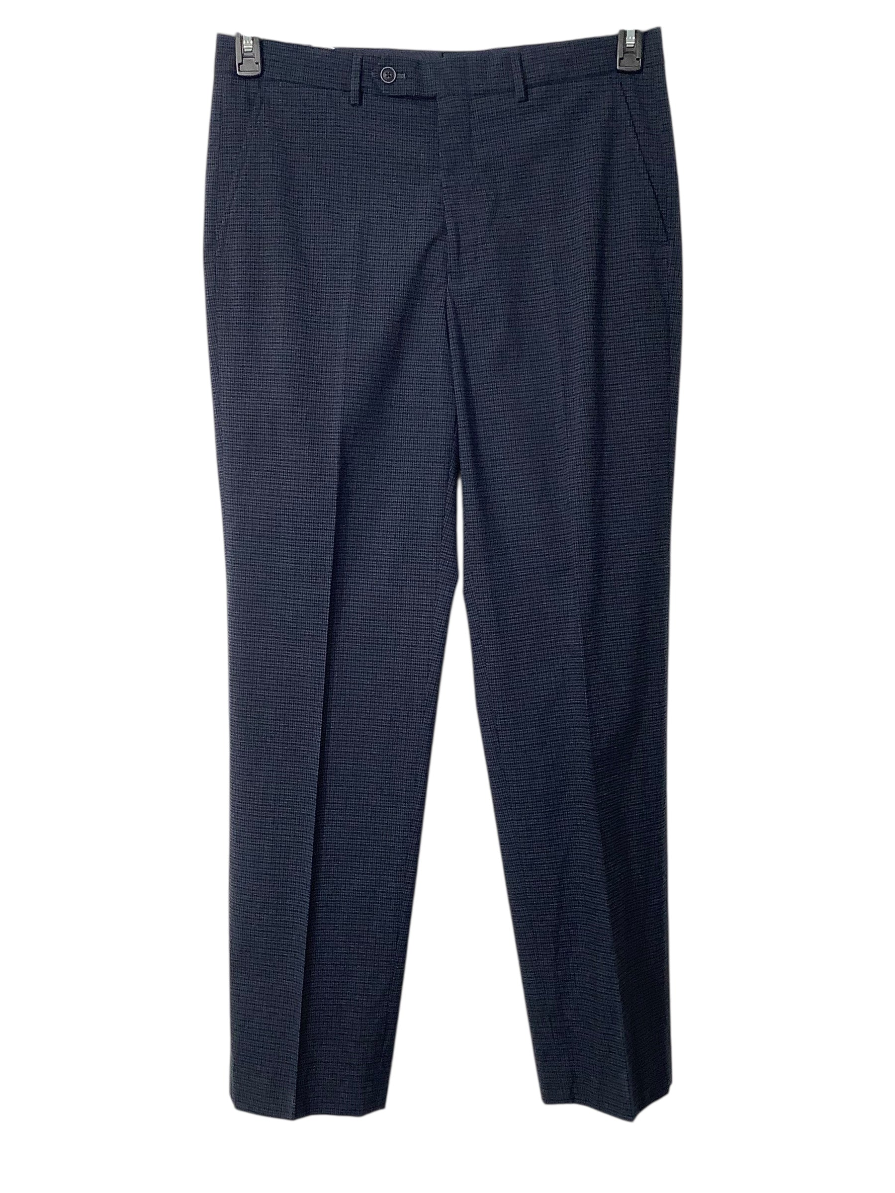 Nautica Mens Modern fit Suit Dress Pants 34 / 32 Navy Blue Plaid Stretch