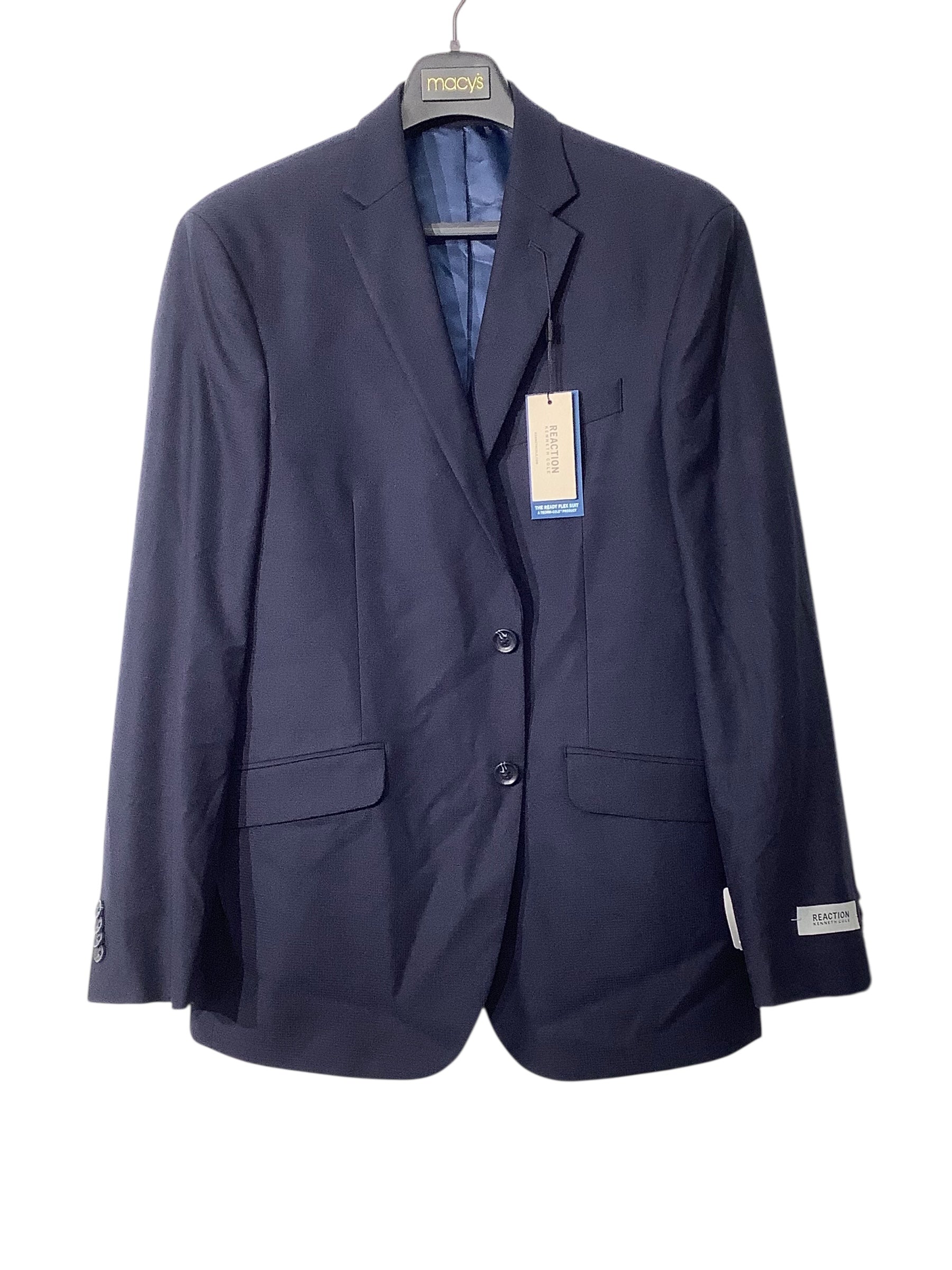 Kenneth Cole Reaction Mens Slim fit Suit Jacket Blazer 36 S Navy Blue Stretch