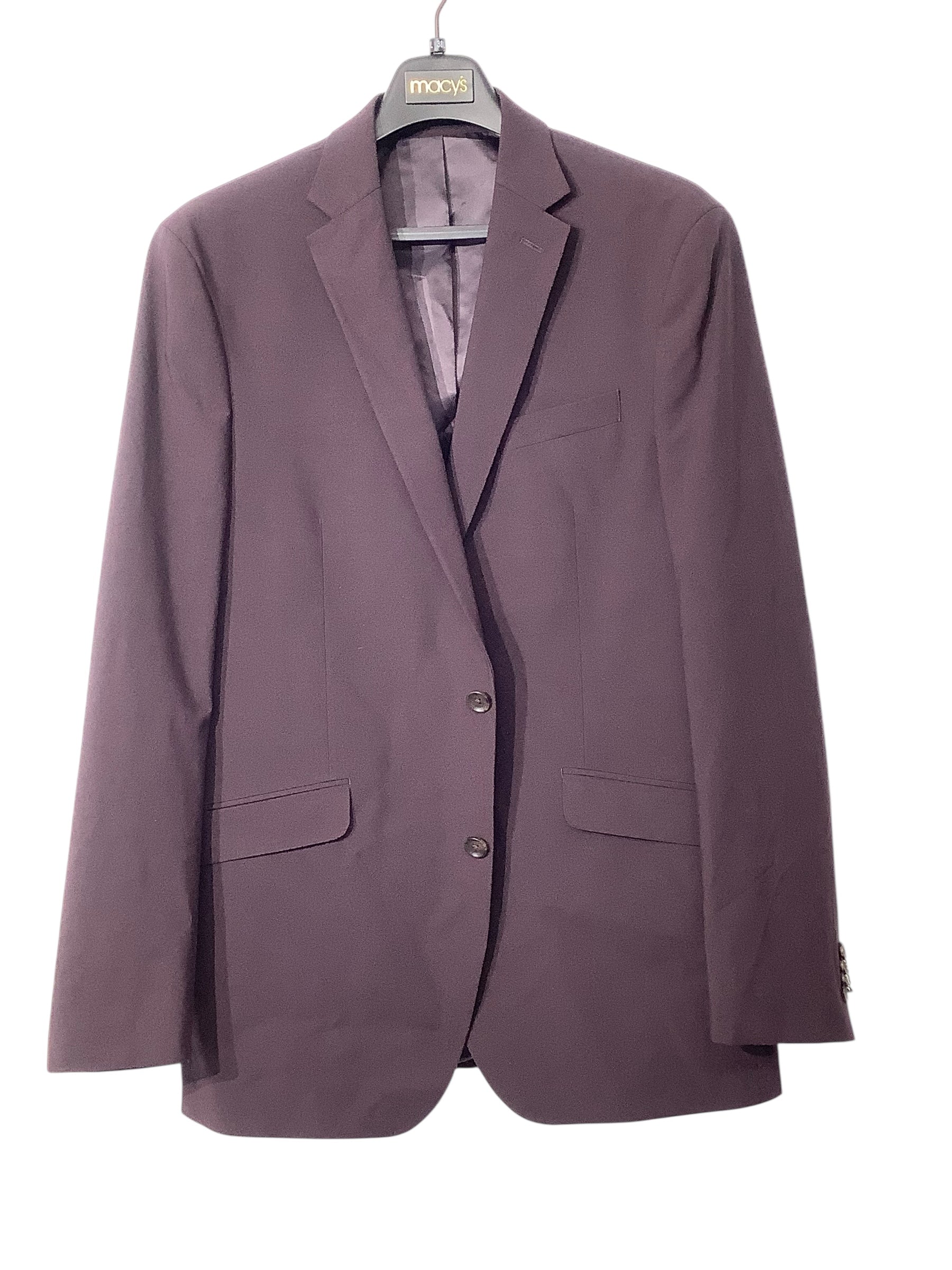 Kenneth Cole Reaction Mens Slim fit Suit Jacket Blazer 42 L Burgundy Wine