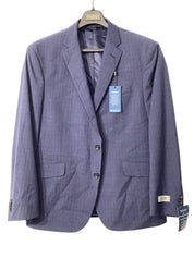 Kenneth Cole Reaction Mens Slim fit Suit Jacket Blazer 46 R Blue Plaid Stretch