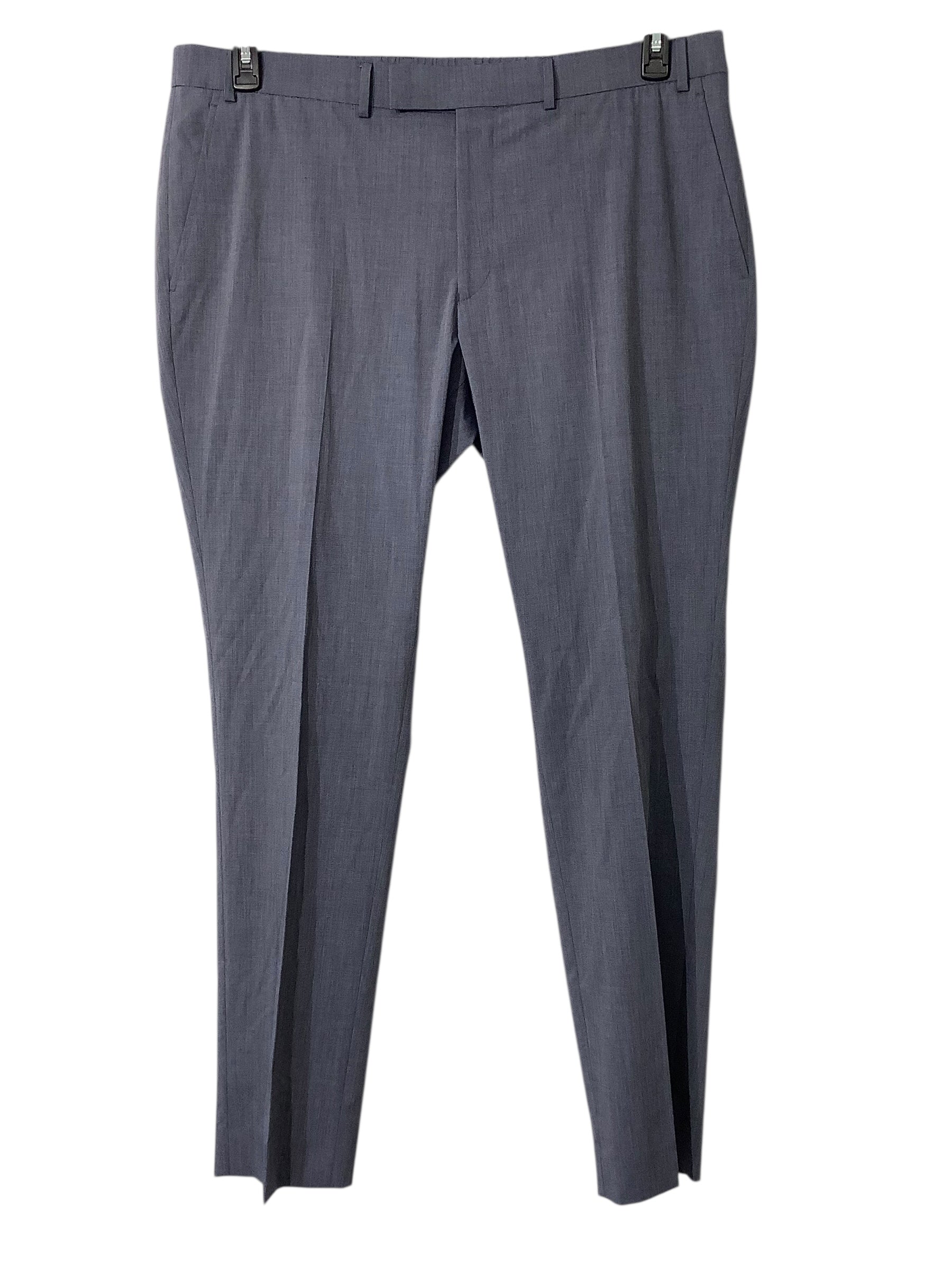 Kenneth Cole Reaction Mens Slim fit Suit Dress Pants 40 / 32 Blue Solid Stretch
