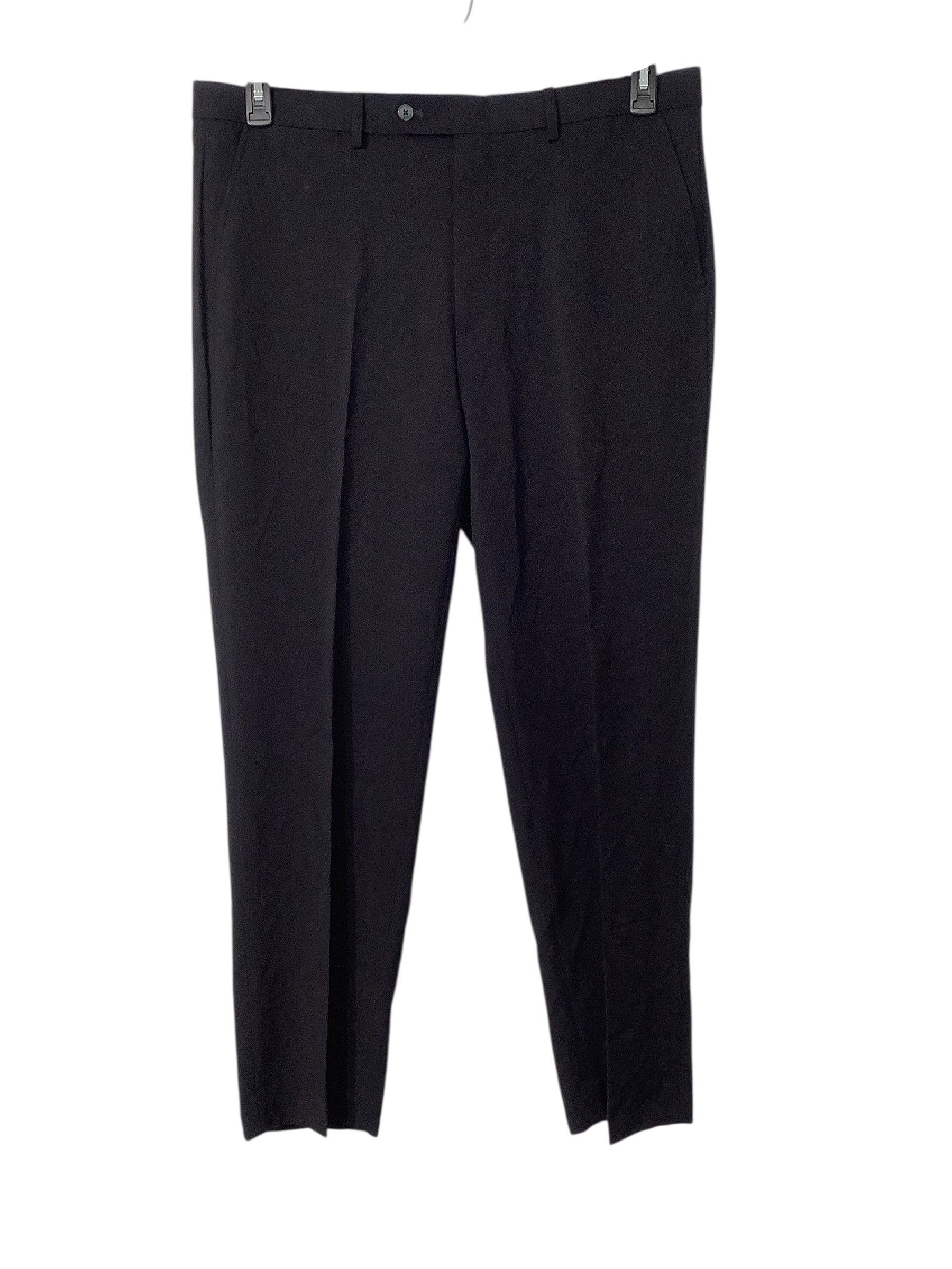 Nautica Mens Modern fit Suit Dress Pants 38 / 34 Black Solid Stretch
