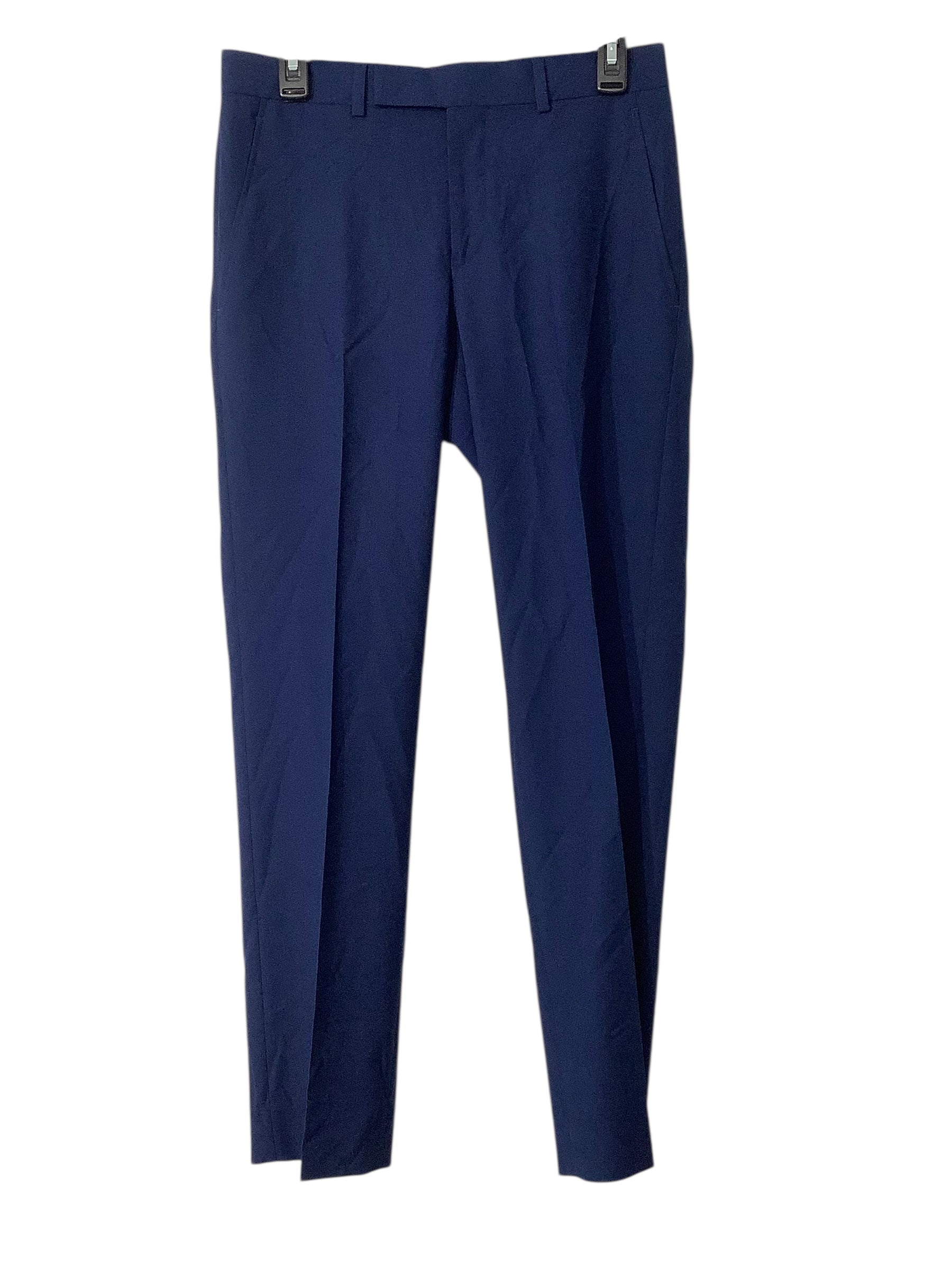 Kenneth Cole Reaction Mens Slim fit Suit Dress Pants 29 / 32 Blue Solid Stretch