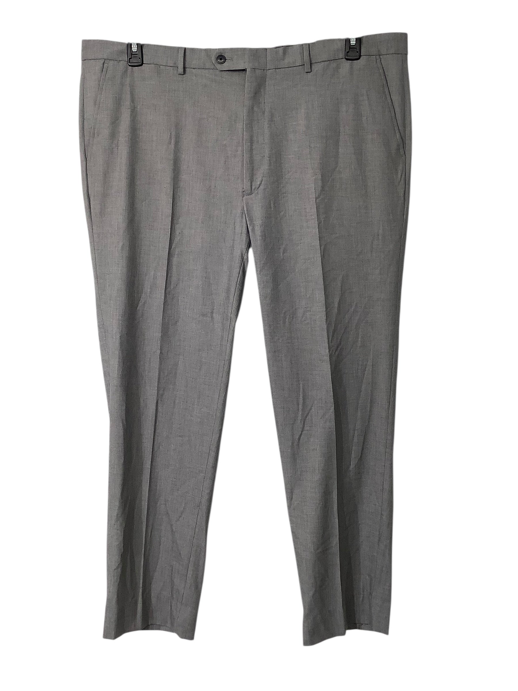 Nautica Mens Modern fit Suit Dress Pants 43 / 32 Grey Solid Stretch