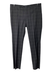 DKNY Mens Modern fit Suit Pants Pants 39 / 32 Grey Blue Plaid Stretch