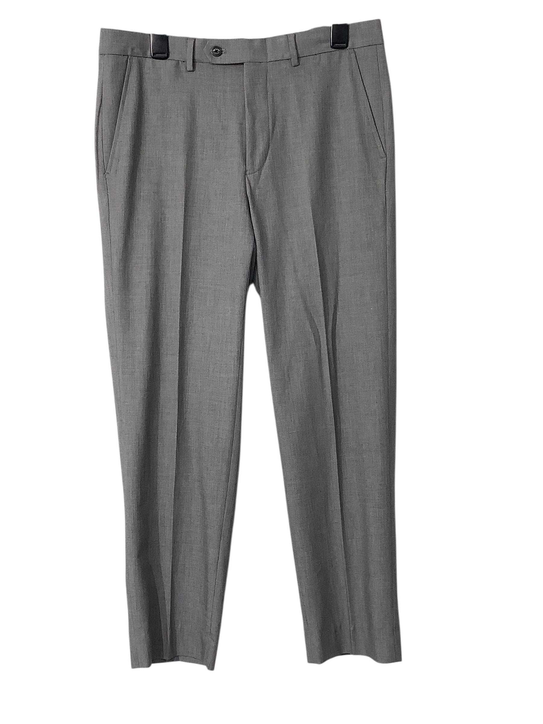 Nautica Mens Modern fit Suit Dress Pants 32 / 30 Grey Solid Stretch