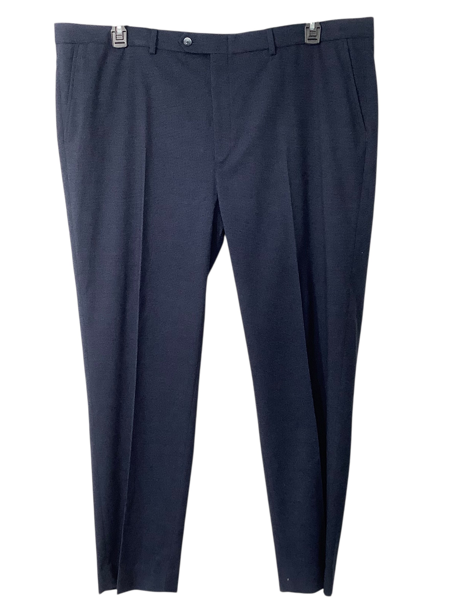 Nautica Mens Modern fit Suit Dress Pants 47 / 32 Blue Check Stretch