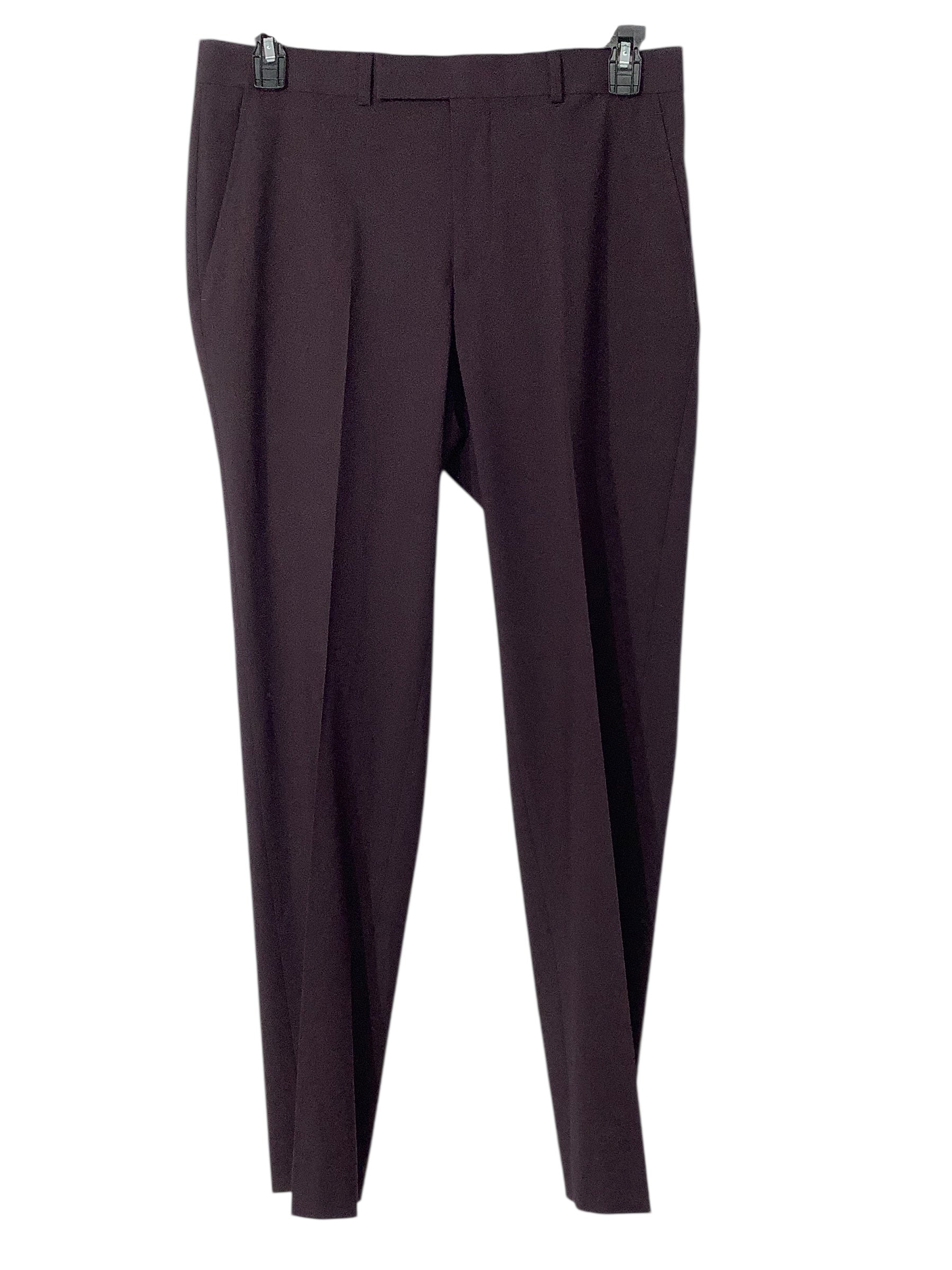 Kenneth Cole Reaction Mens Slim fit Suit Dress Pants 35 / 32 Wine Burgundy