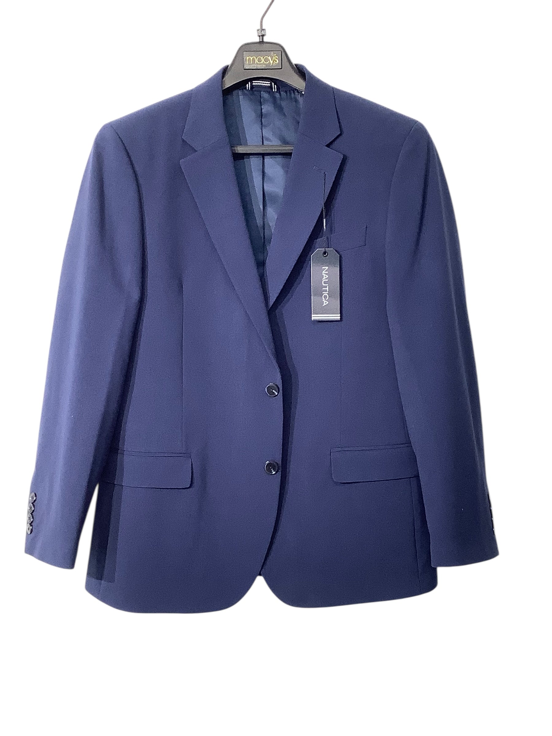 Nautica Mens Modern fit Suit Jacket Blazer 42 R Blue Solid Stretch