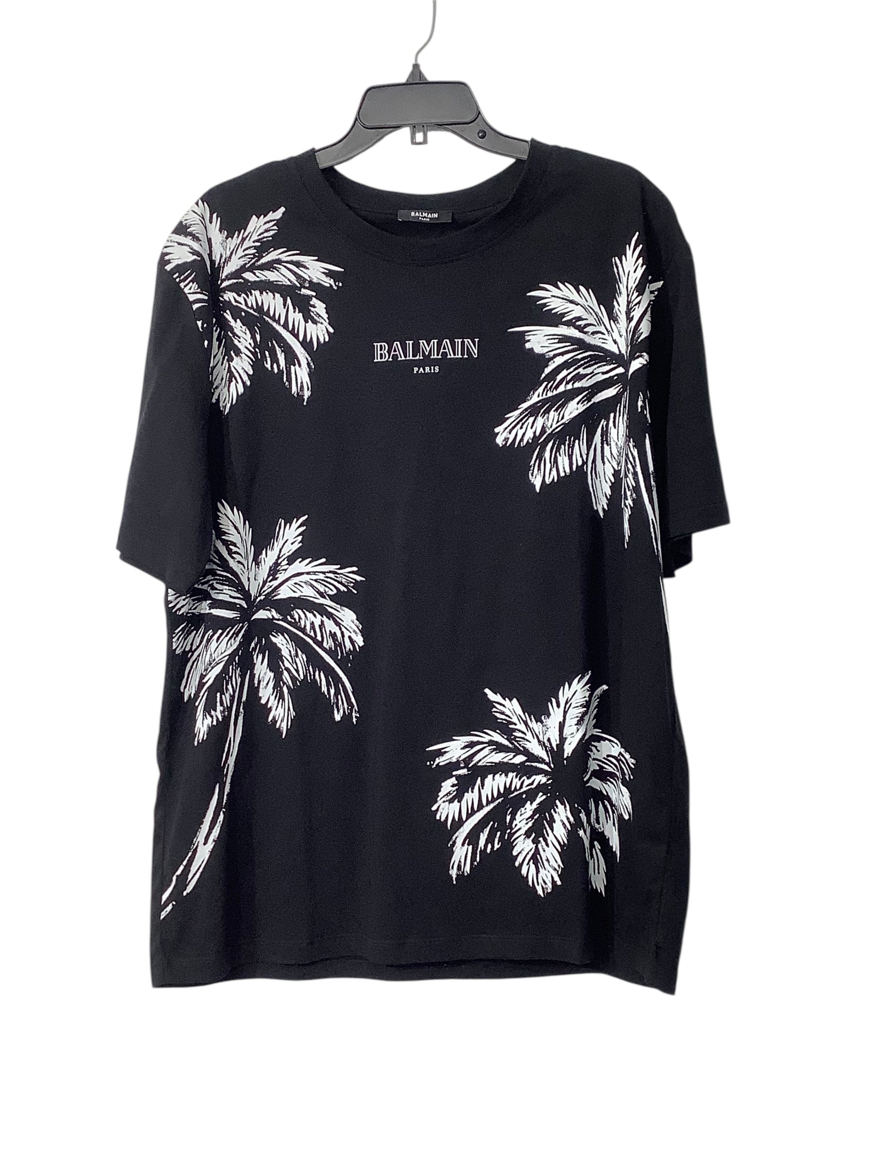 Balmain Paris Mens Regular fit Short Sleeve T-Shirt Shirt XL Black