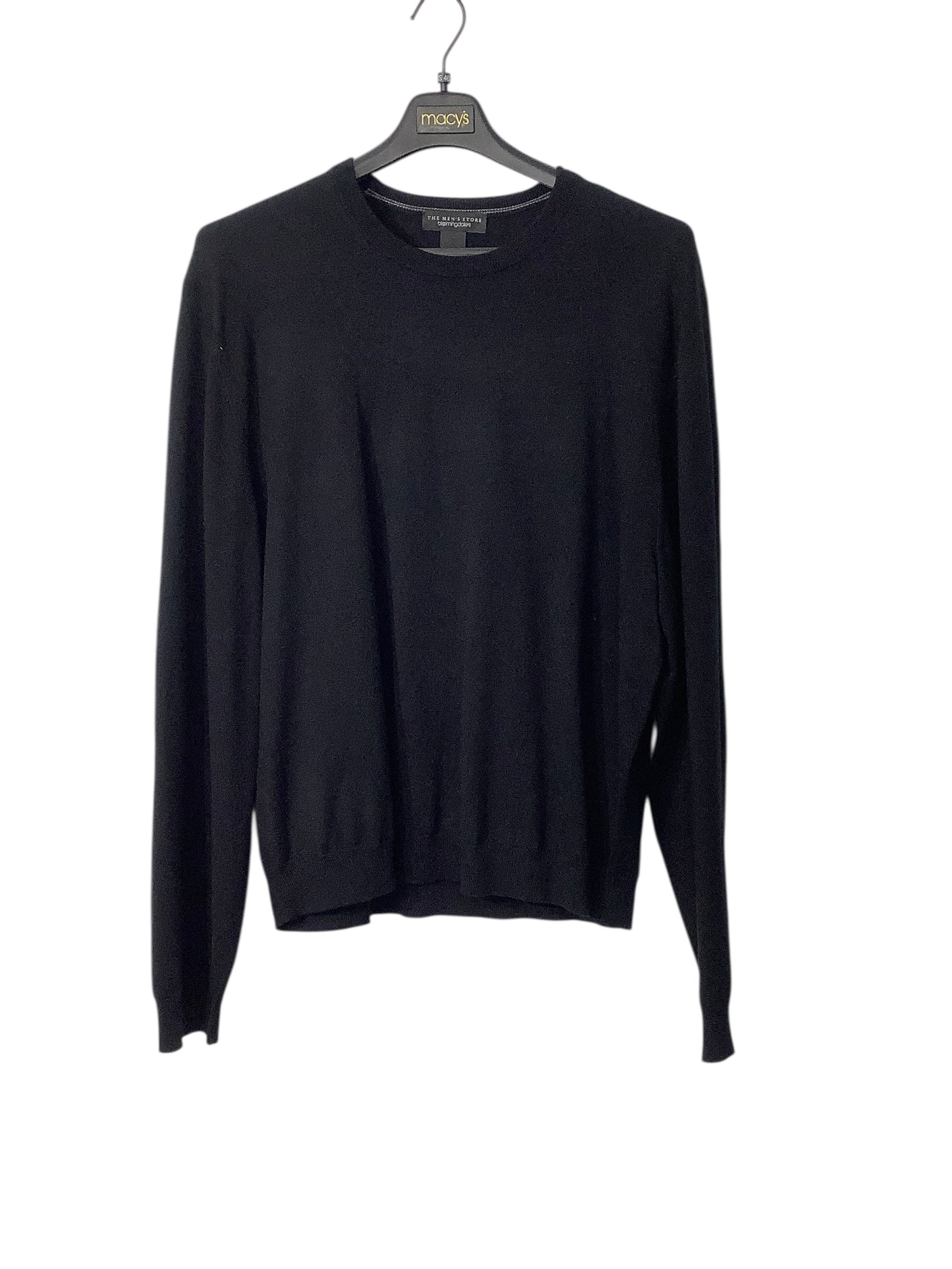 Mens Store Mens Regular fit Crew Neck Sweater XXL Black Merino Wool Solid