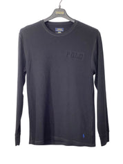 Polo Ralph Lauren Mens Regular fit Long Sleeve Thermal Shirt Medium Black Solid