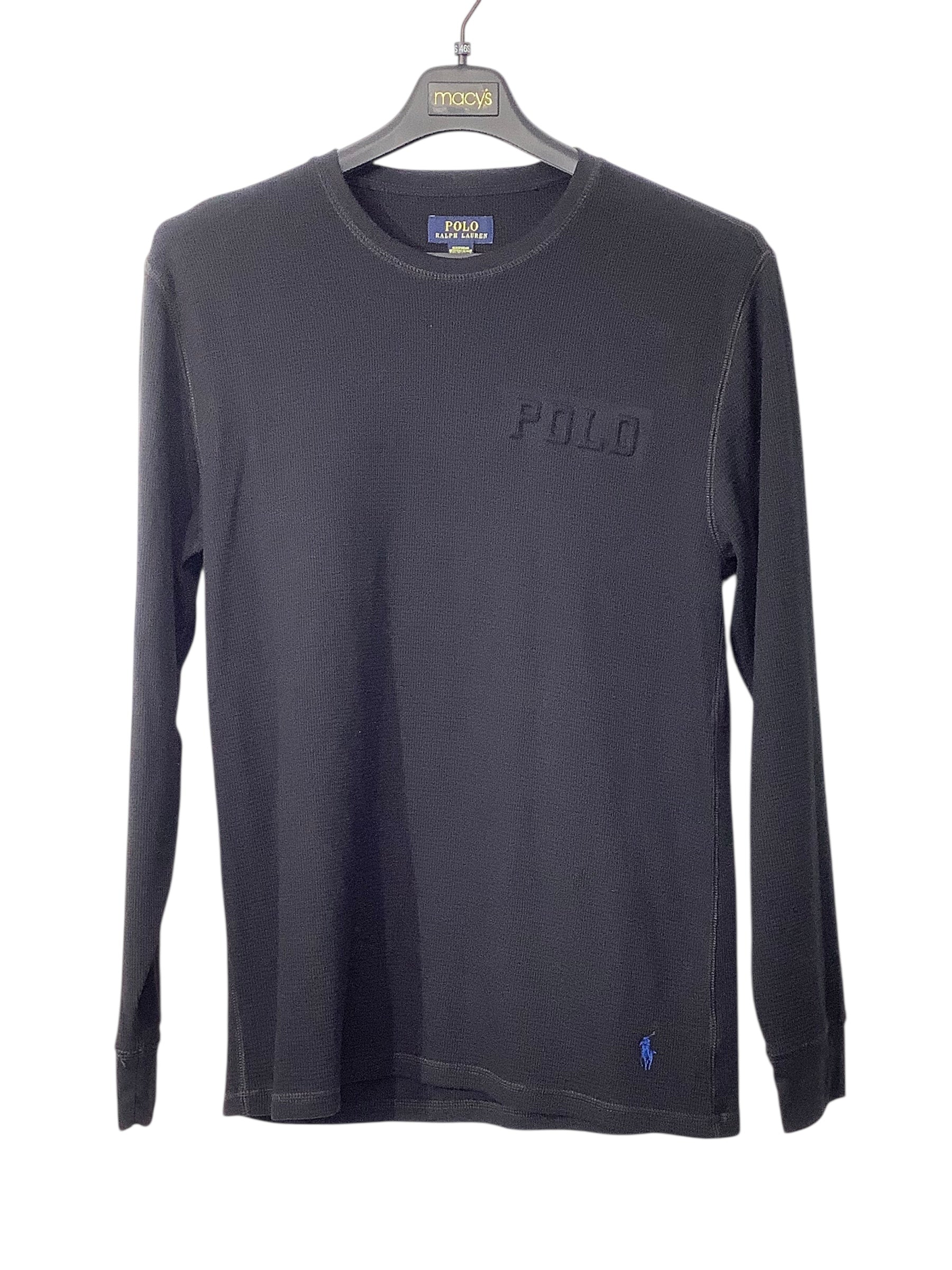 Polo Ralph Lauren Mens Regular fit Long Sleeve Thermal Shirt Medium Black Solid