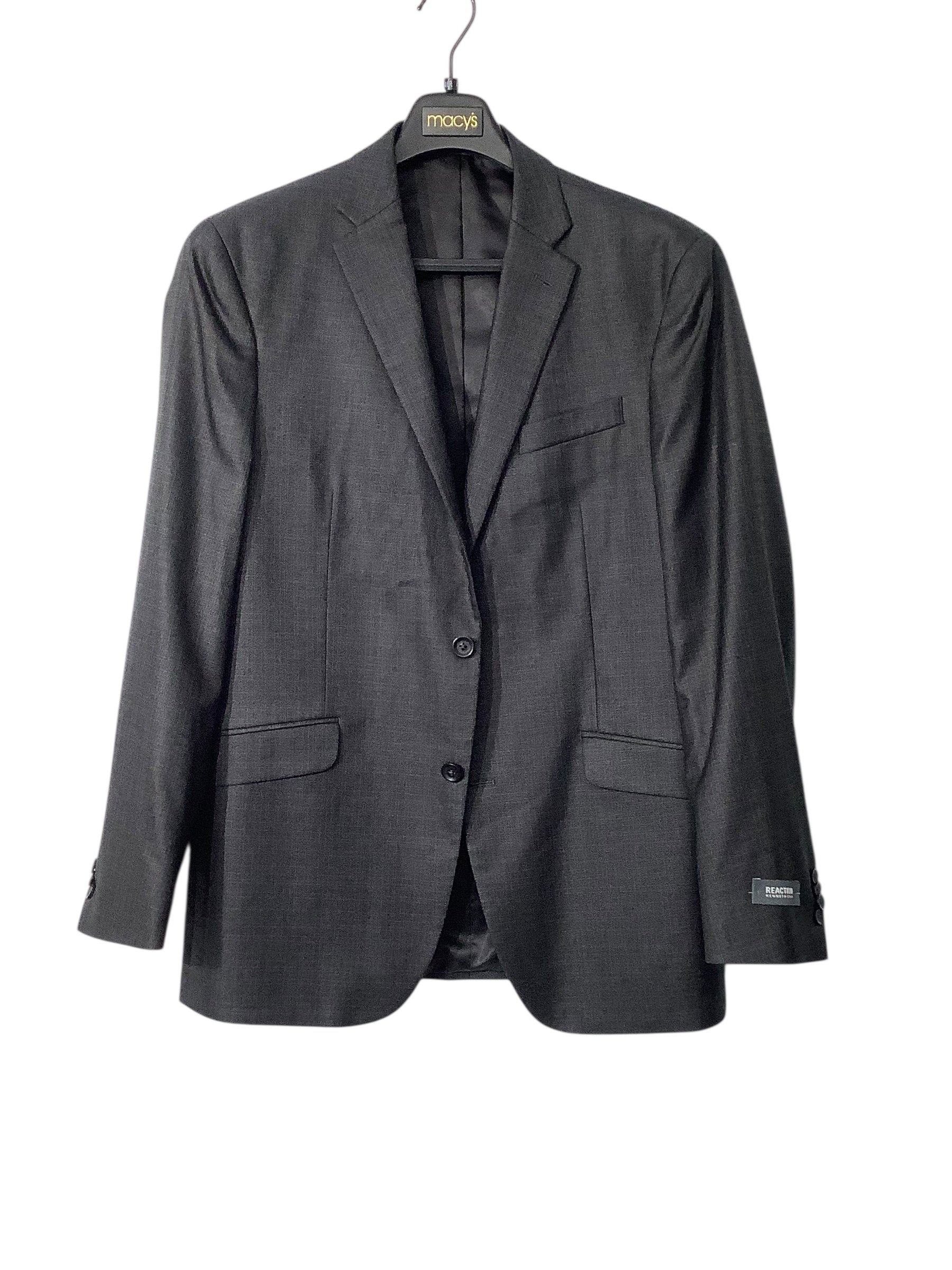 Kenneth Cole Reaction Mens Slim Suit Jacket Blazer 42 L Gun Metal Grey Stretch