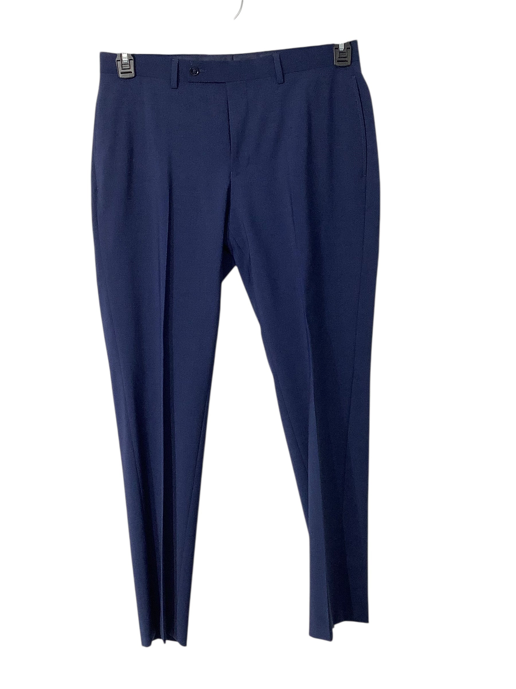 Calvin Klein Mens Slim fit Suit Pants Pants 33 / 30 Blue Solid MGWE25ZZ0182