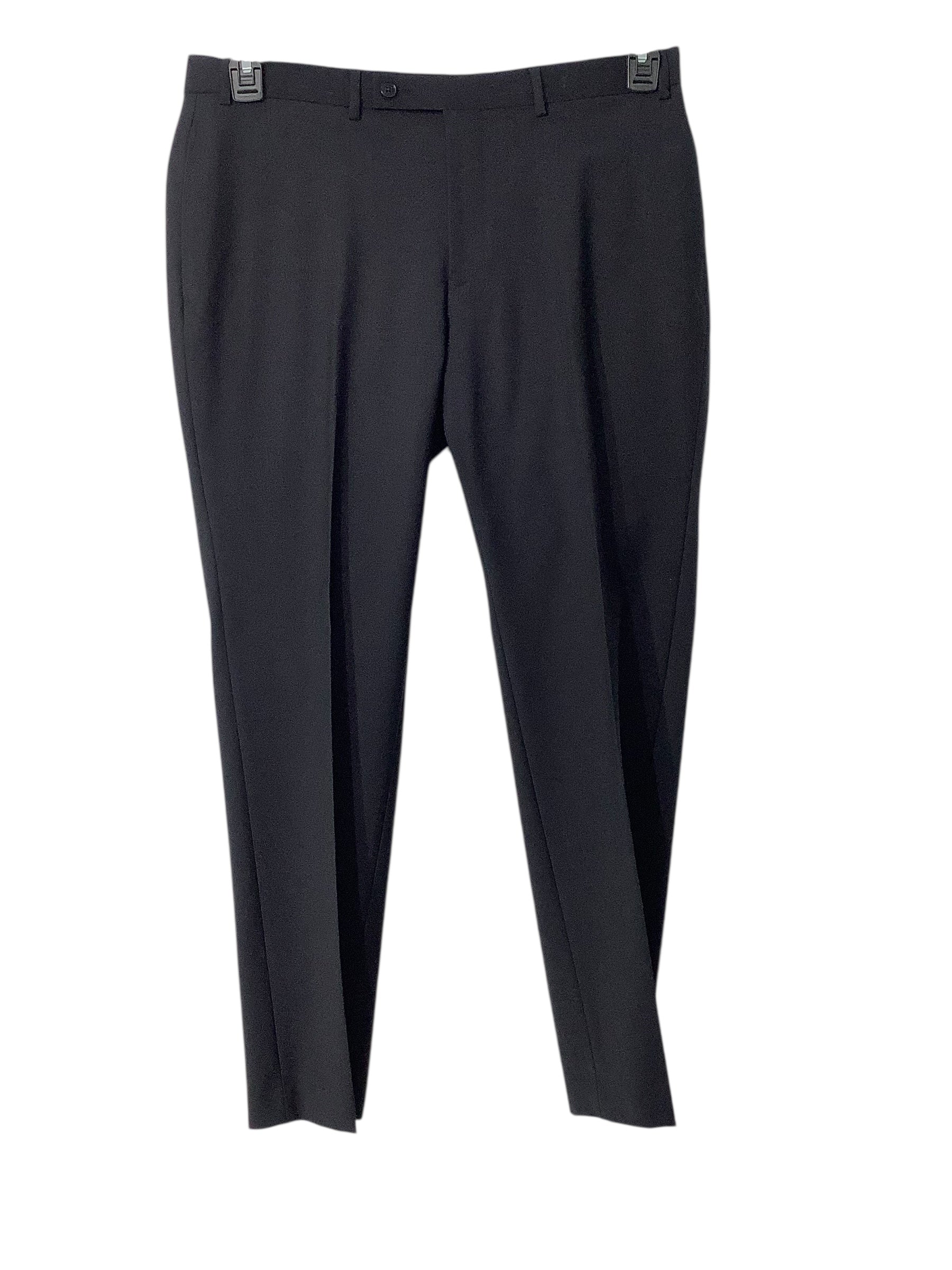 Calvin Klein Mens Slim fit Suit Dress Pants 35 / 30 Black Solid MGWE25ZZ0181