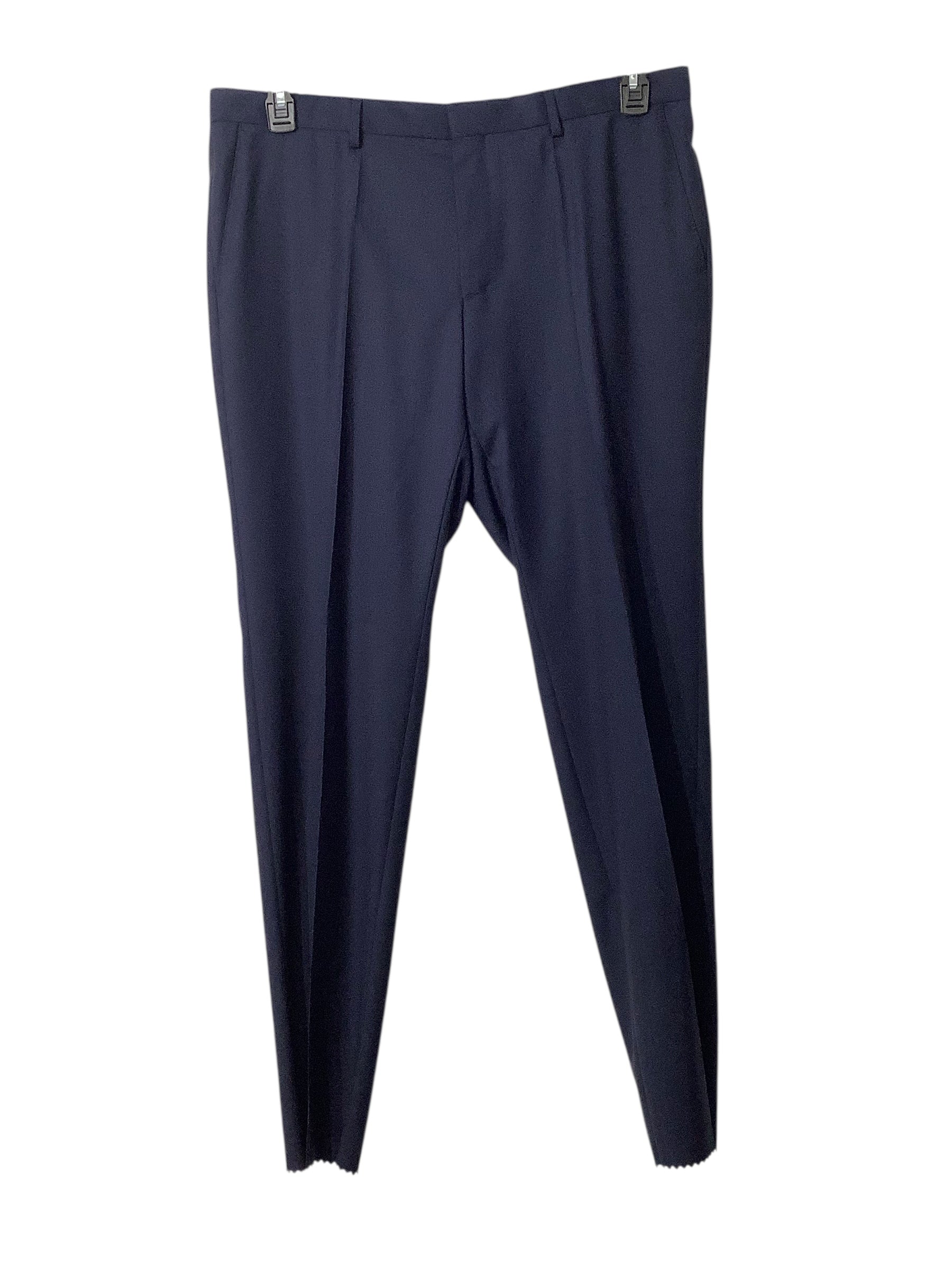 Hugo Boss Mens Modern fit Suit Dress Pants 38 Waist Navy Blue Solid Stretch