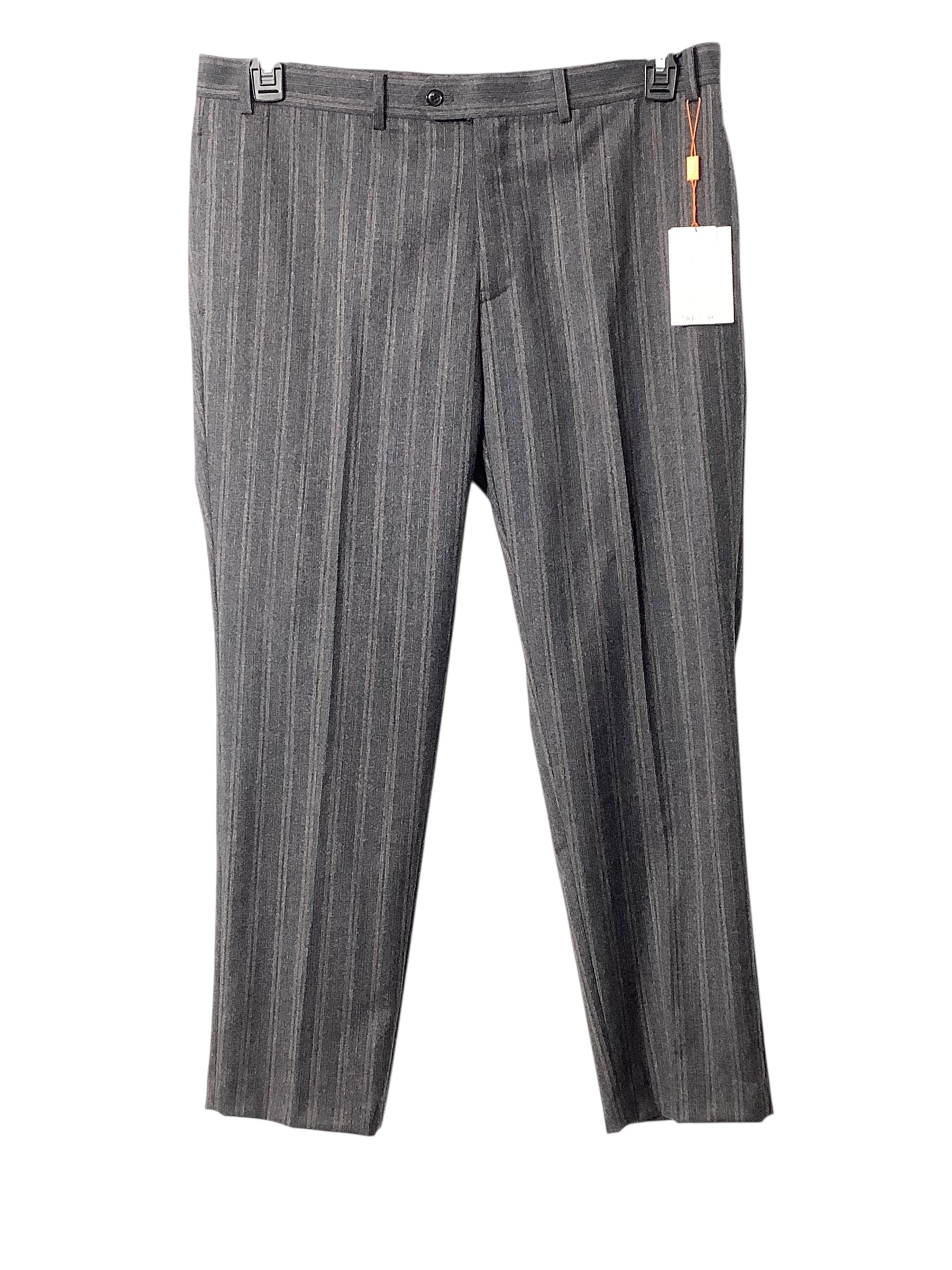 Tallia Mens Modern fit Dress Pants 38 / 30 Grey Striped Stretch