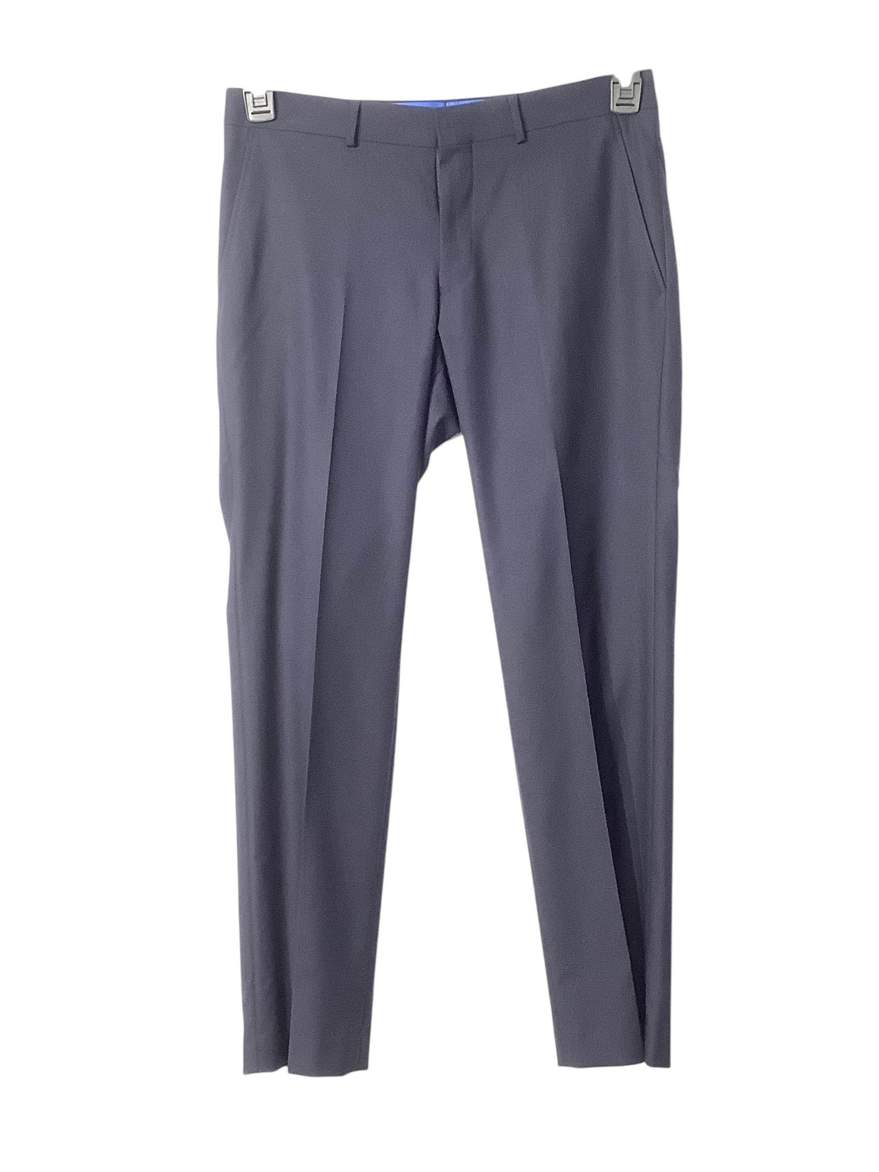Kenneth Cole Reaction Mens Slim fit Dress Pants 32 / 30 Navy Blue Solid Stretch
