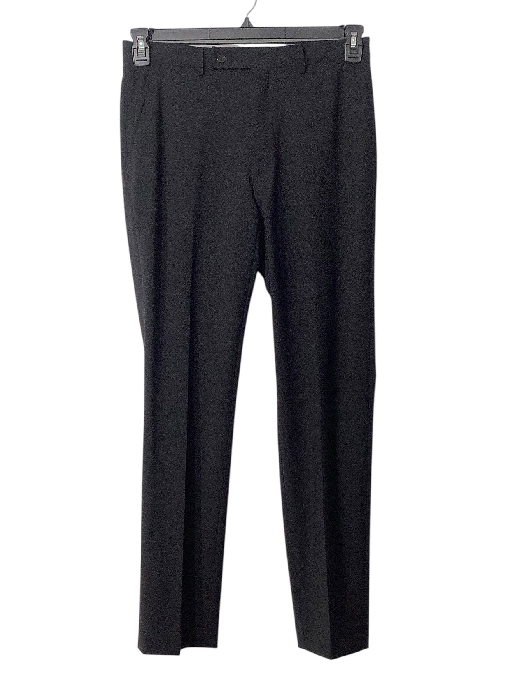 Calvin Klein Mens X Slim fit Dress Pants 33 / 32 Black Solid Stretch
