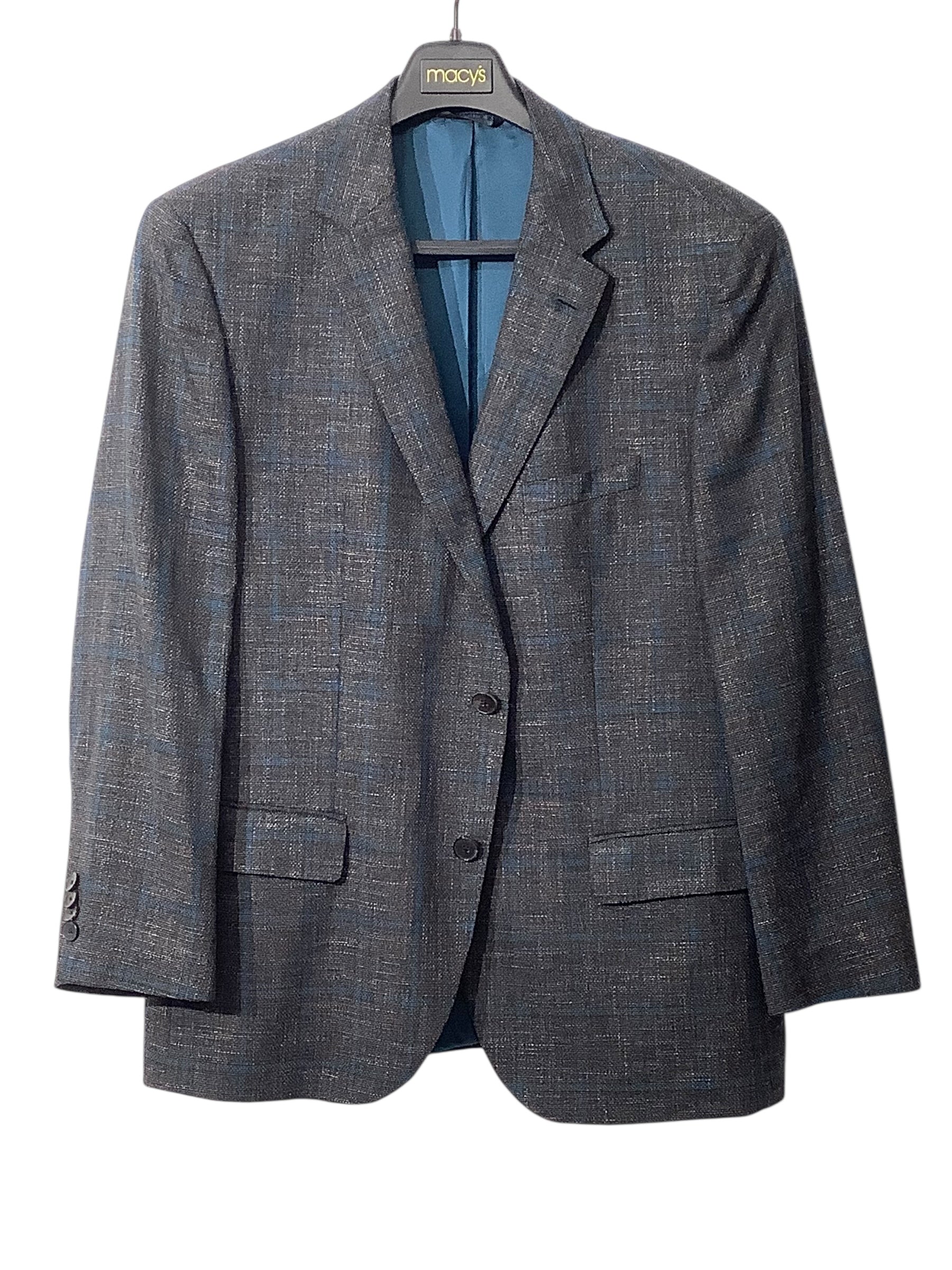 Hugo Boss Mens Slim fit Sport Coat Blazer 44 R Grey Blue Plaid