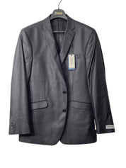 Kenneth Cole Reaction Mens Slim Suit Jacket Blazer 42L Grey Gun Metal Stretch