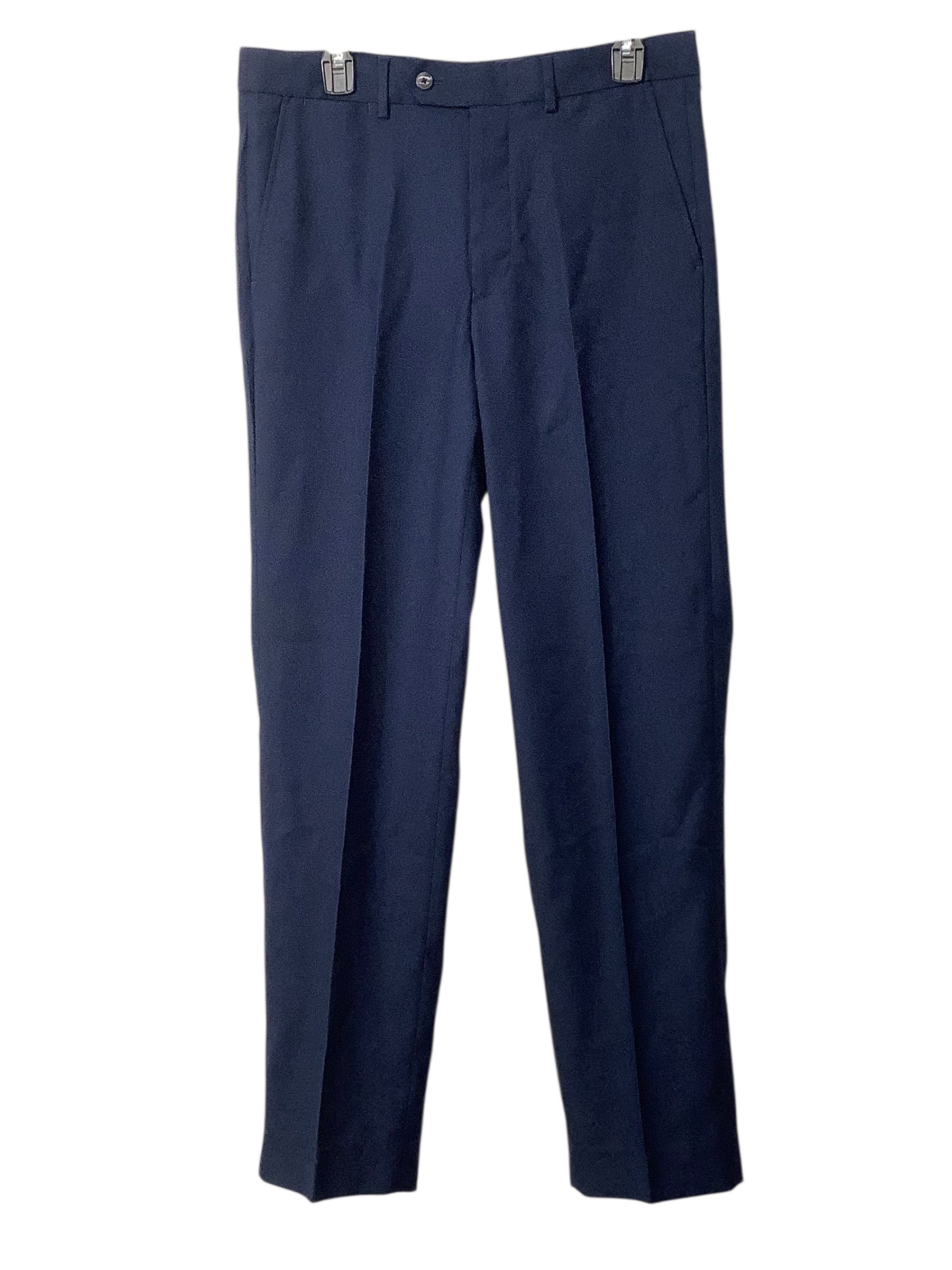 Nautica Mens Modern fit Suit Dress Pants 32 / 32 Blue Birdseye Stretch