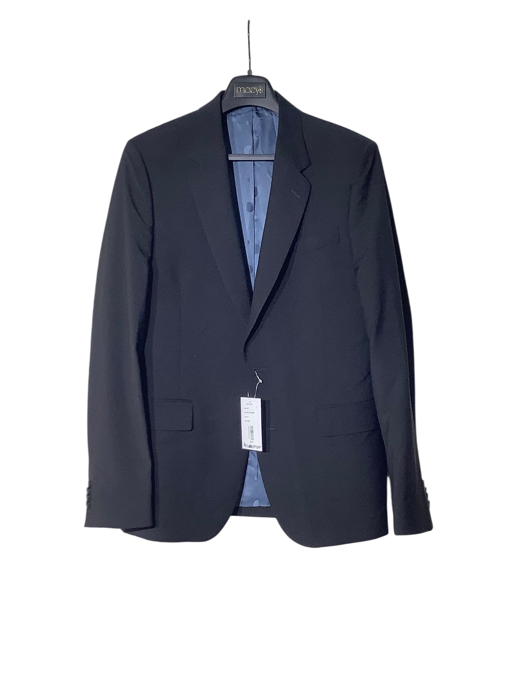 Paul Smith Soho Wool & Mohair Extra Slim Fit Suit Jacket Blazer 40R Black Solid