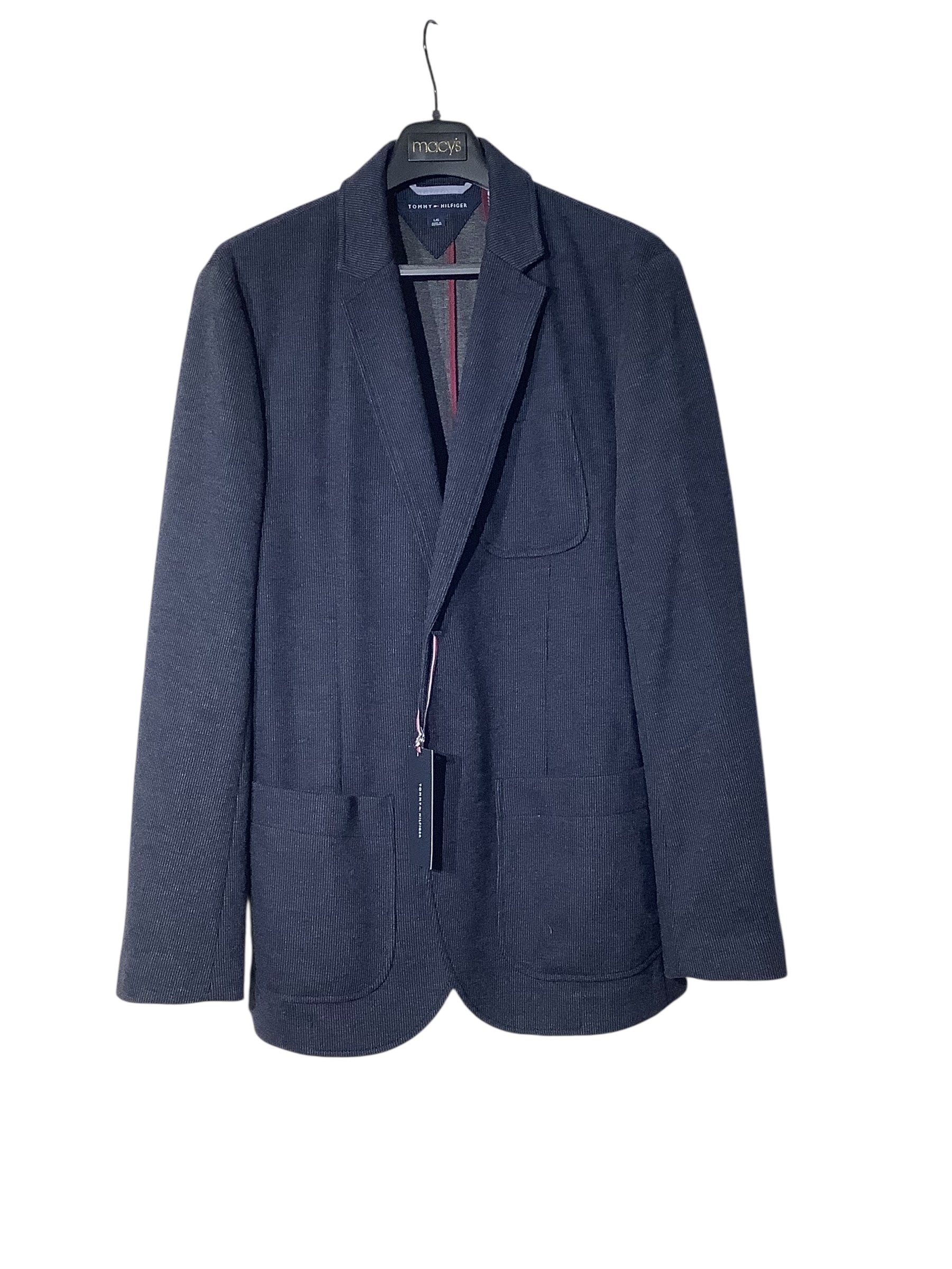 Tommy Hilfiger Mens Modern fit Jersey Sport Coat Blazer Large R Blue Stretch