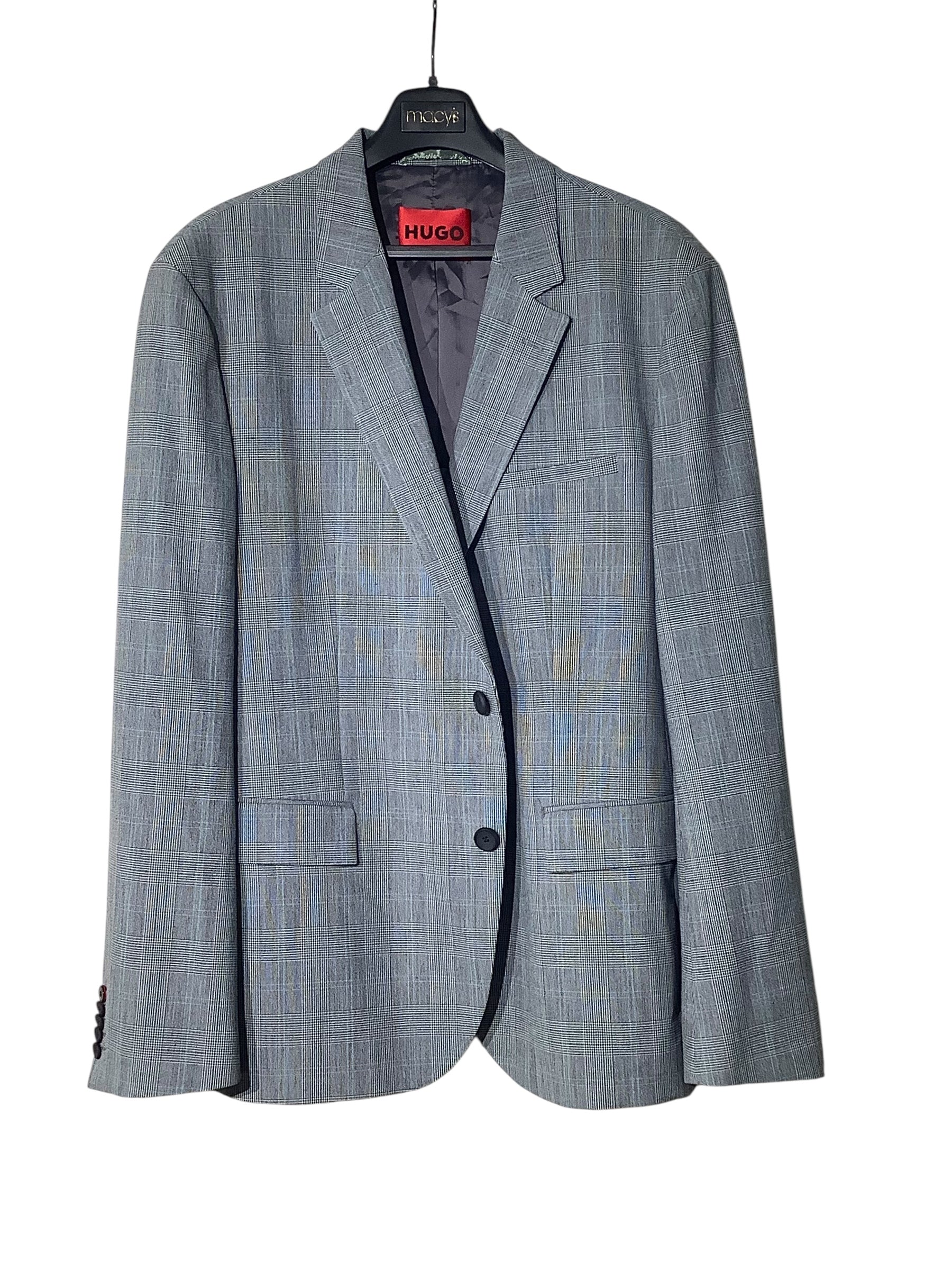 Hugo Boss Mens Modern fit Sport Coat Blazer 38 R Grey Plaid