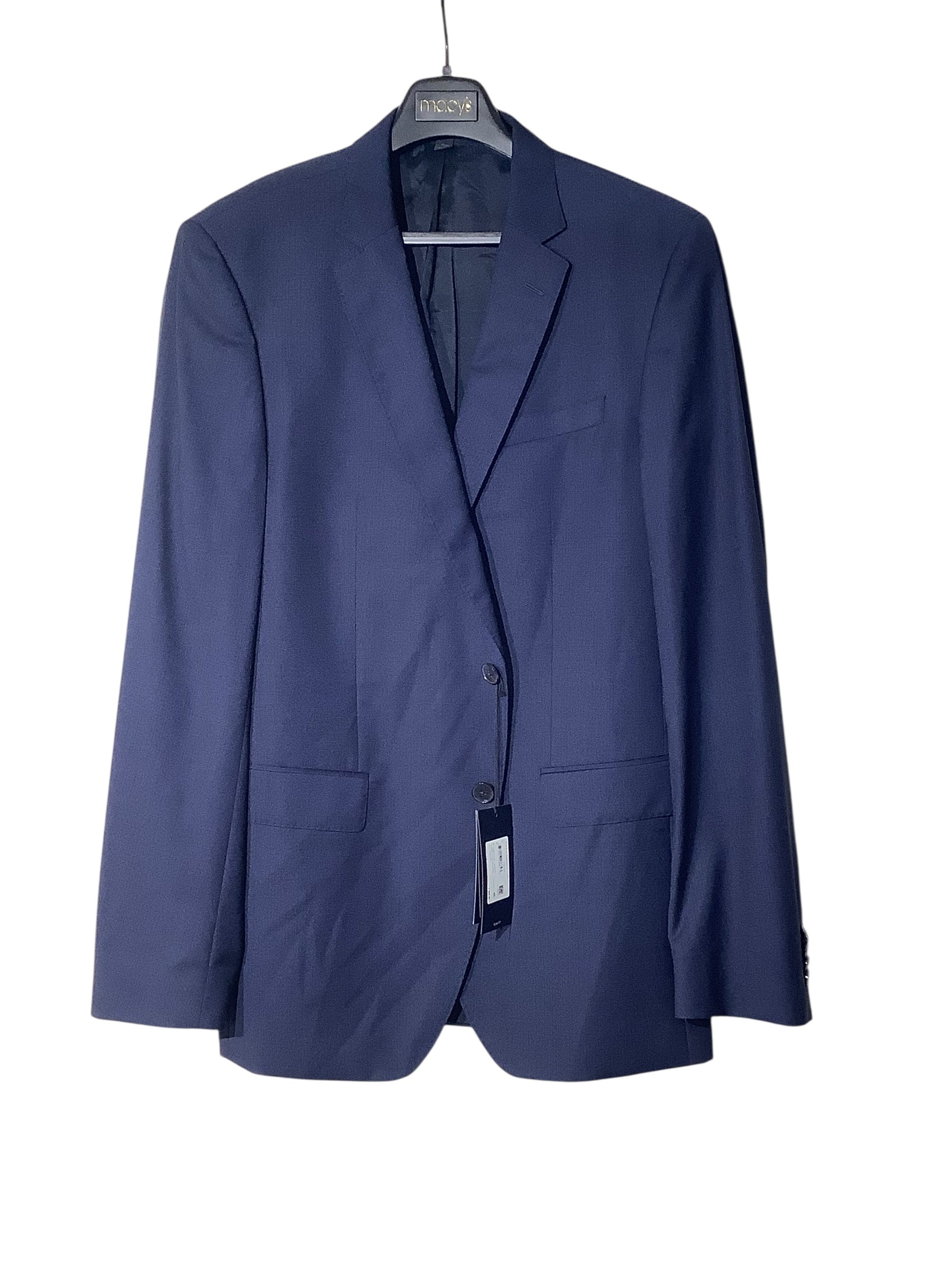Hugo Boss Huge/Genius Solid Slim Fit Suit Jacket Blazer 42L Navy Blue