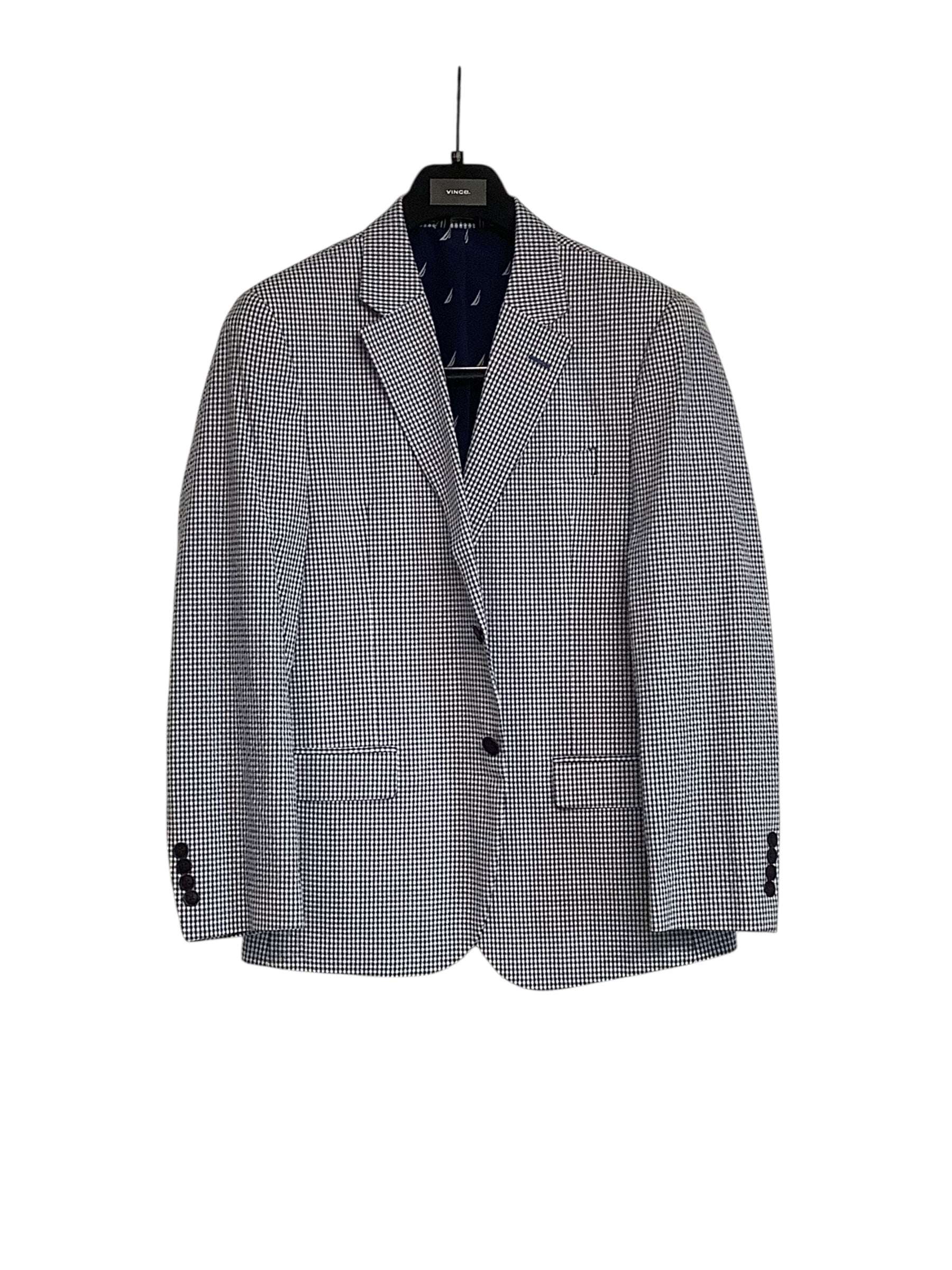 Nautica Mens Modern fit Sport Coat Blazer 38 S Blue White Check Seersucker