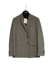Theory Mens Slim New Tailor Sport Coat Blazer 42 R Black White Plaid Stretch