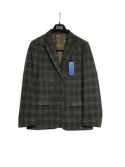 Vince Camuto Mens Slim fit Sport Coat Blazer 42 S Green Plaid Stretch